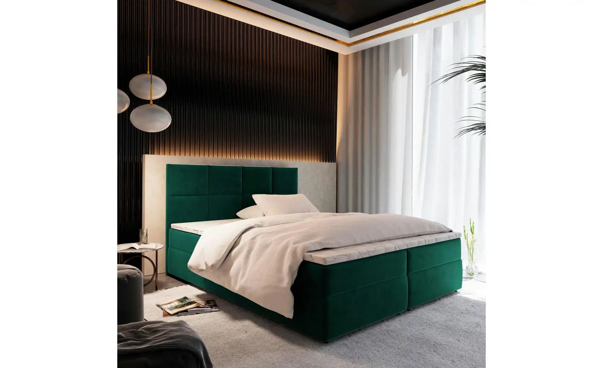 MASSENO Boxbett   ¦ grün ¦ Maße (cm): B: 180 H: 98 Betten > Polsterbetten - günstig online kaufen