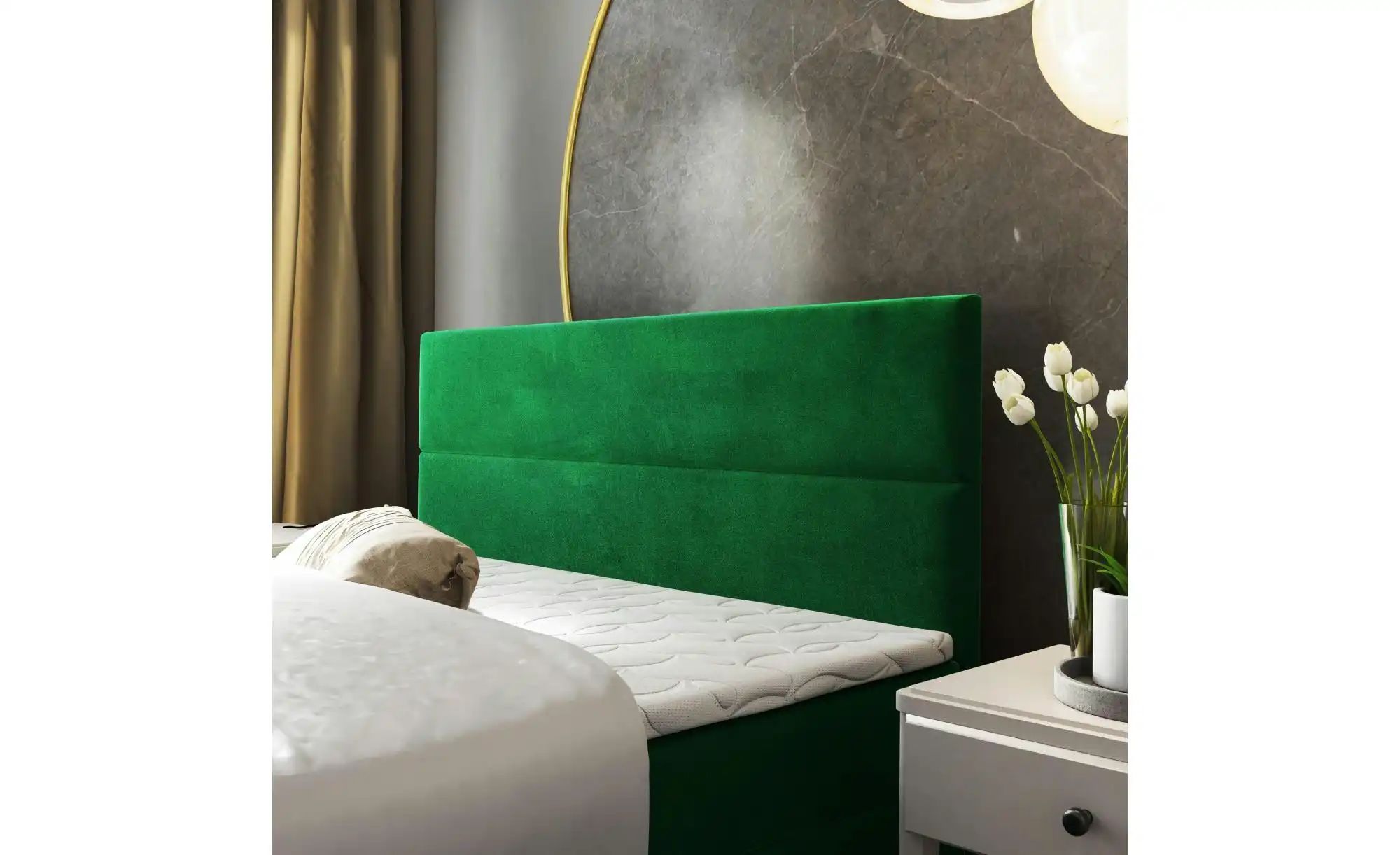 Thumbnail - MASSENO Boxbett mit Bettkasten Santa ¦ grün ¦ Maße (cm): B: 160 H: 108 Betten > Polsterbetten - Höffner