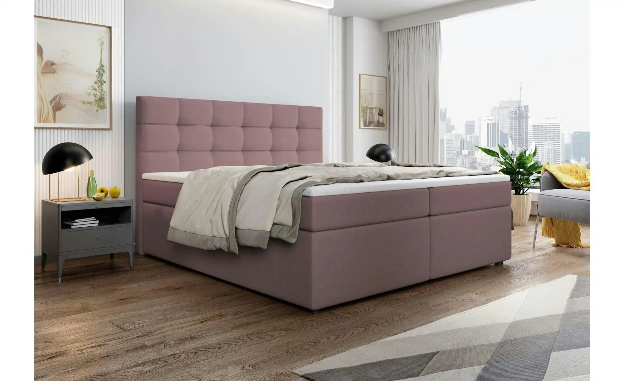 MASSENO Boxbett mit Bettkasten Palma ¦ rosa/pink ¦ Maße (cm): B: 180 H: 120 günstig online kaufen