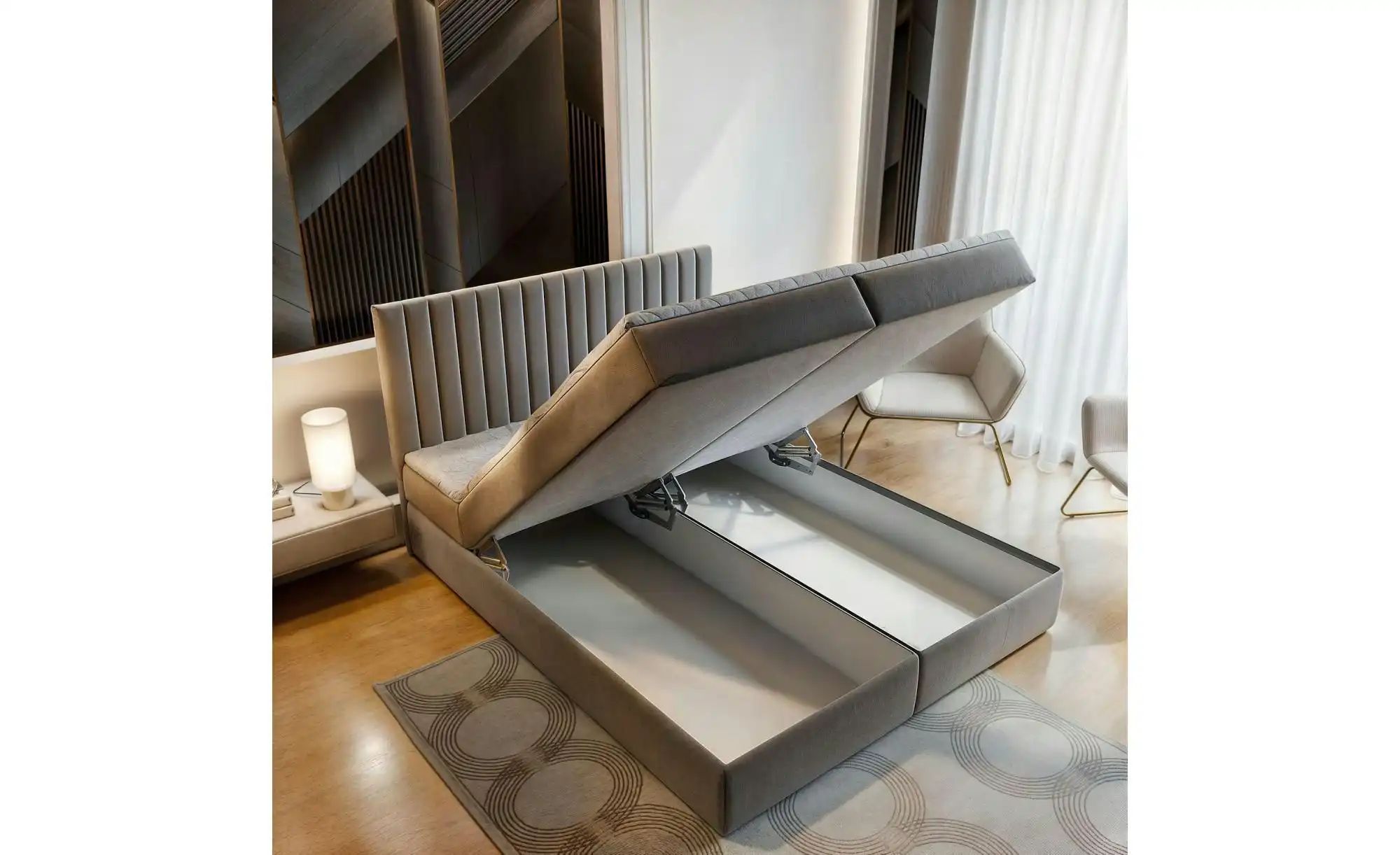 MASSENO Boxbett mit Bettkasten Murlo ¦ türkis/petrol ¦ Maße (cm): B: 140 H: günstig online kaufen
