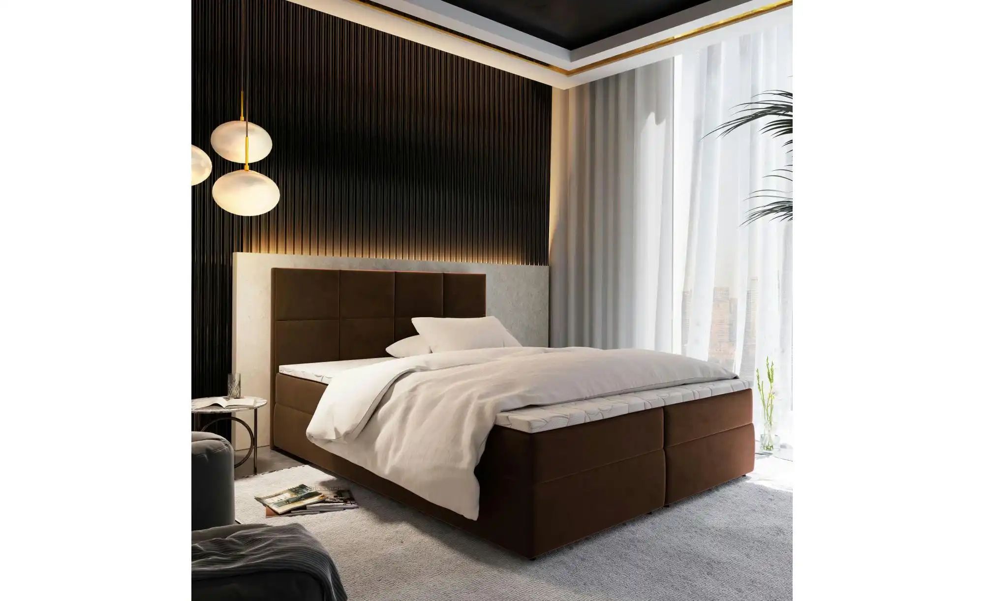 MASSENO Boxbett   ¦ braun ¦ Maße (cm): B: 160 H: 98 Betten > Polsterbetten günstig online kaufen