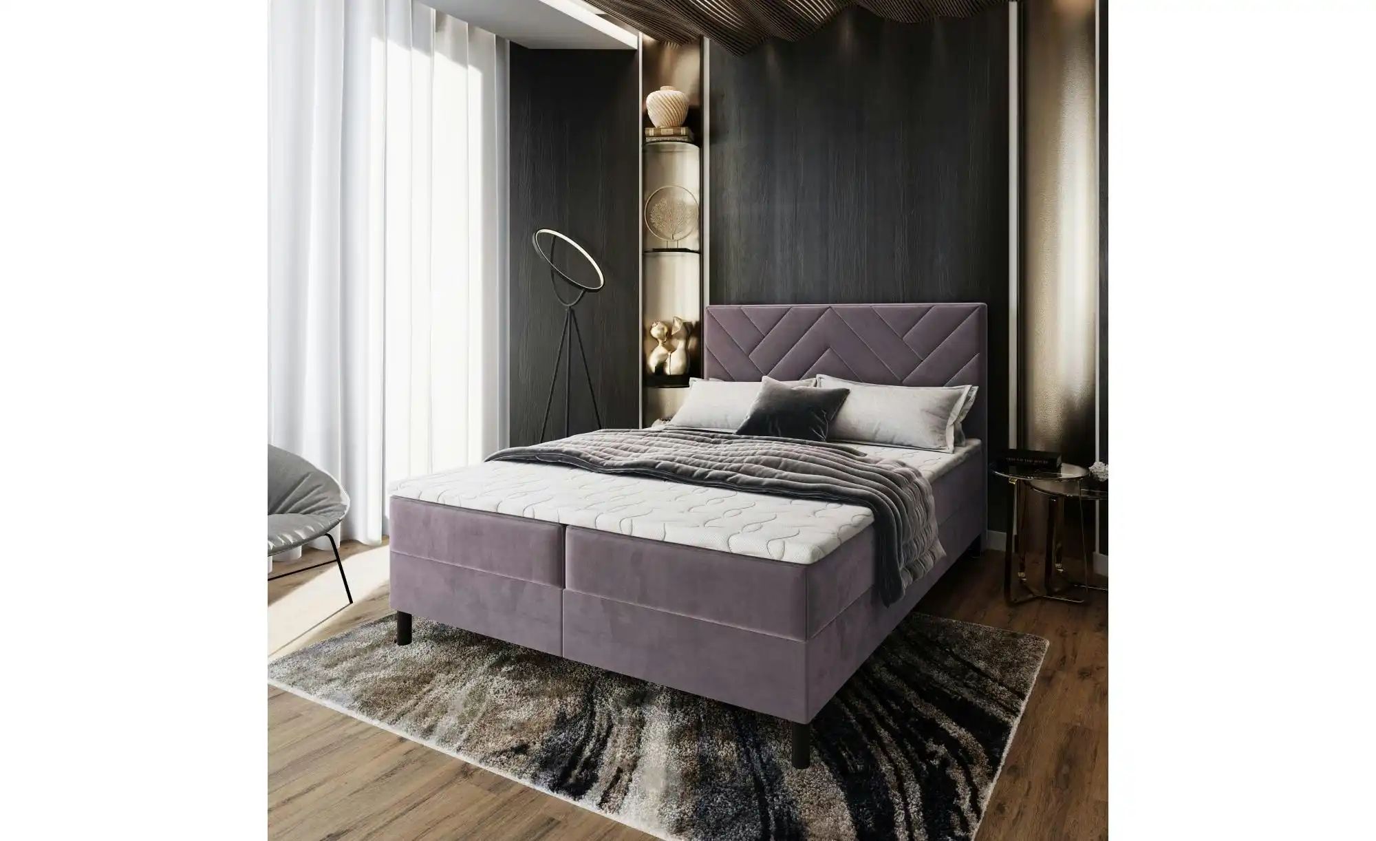MASSENO Boxbett mit Bettkasten Rokis ¦ lila/violett ¦ Maße (cm): B: 140 H: günstig online kaufen