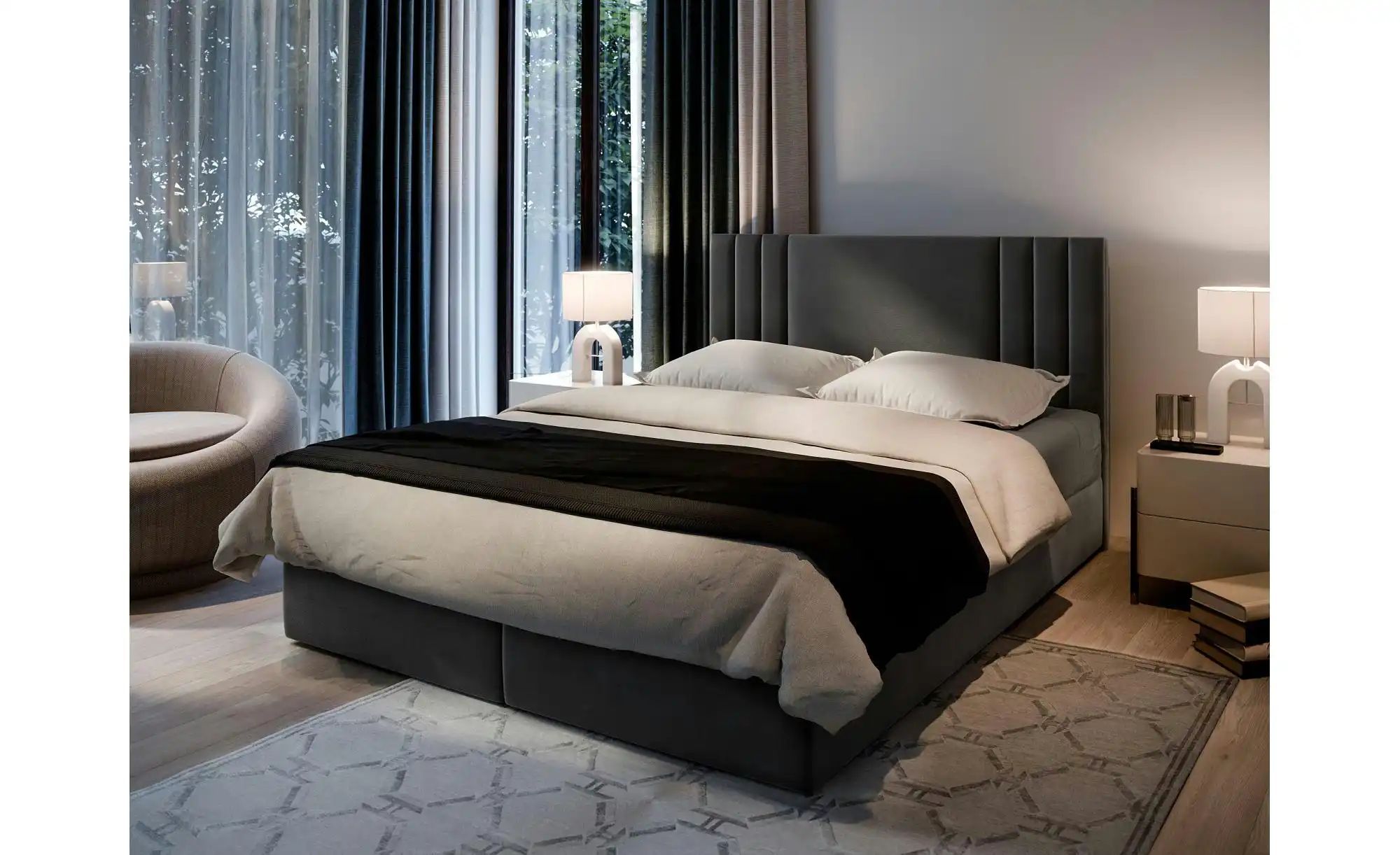 MASSENO Boxbett mit Bettkasten Bres ¦ grau ¦ Maße (cm): B: 140 H: 98 Betten günstig online kaufen