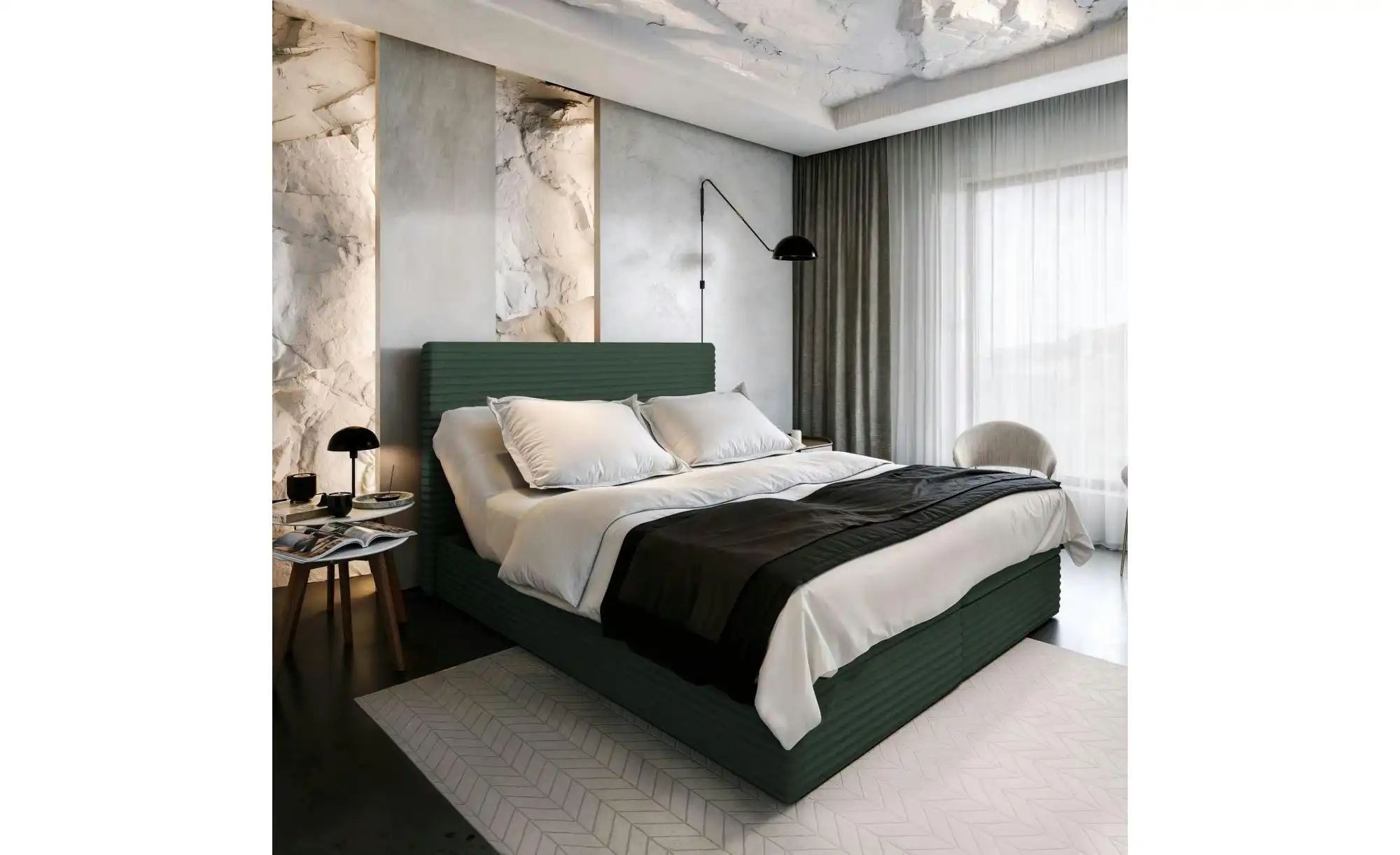 MASSENO Boxbett mit Bettkasten Milara ¦ grün ¦ Maße (cm): B: 140 H: 98 Bett günstig online kaufen