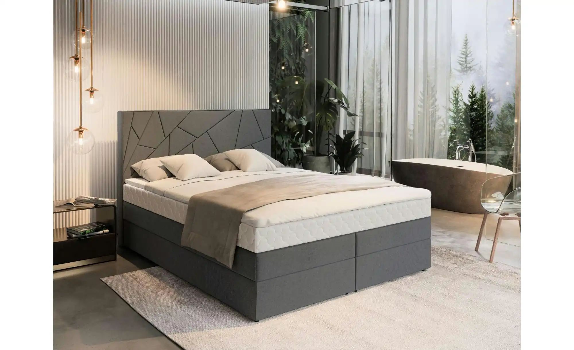 MASSENO Boxbett mit Bettkasten Trani ¦ grau ¦ Maße (cm): B: 160 H: 115 Bett günstig online kaufen