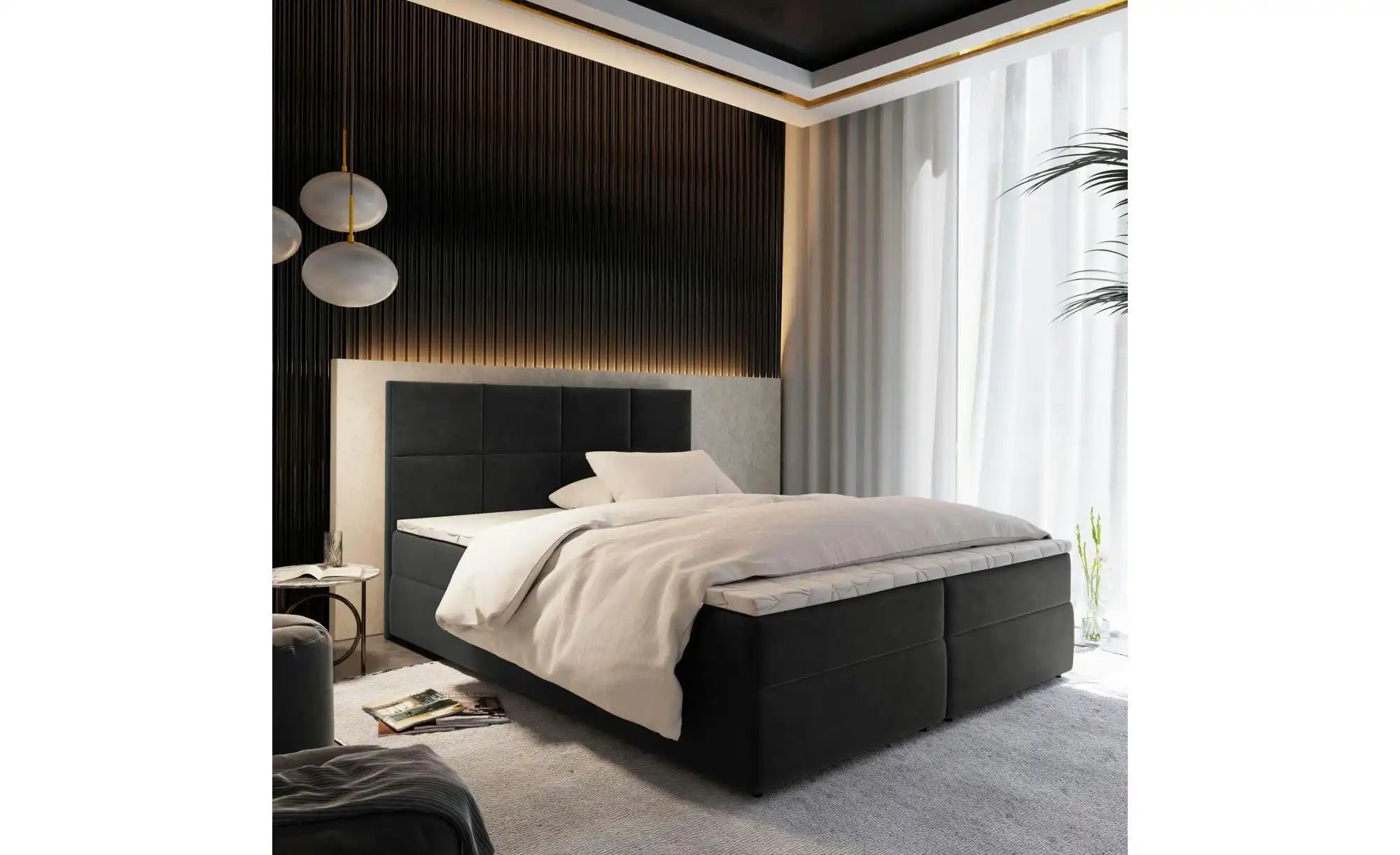 Thumbnail - MASSENO Boxbett Lena ¦ grau ¦ Maße (cm): B: 140 H: 98 Betten > Polsterbetten - Höffner