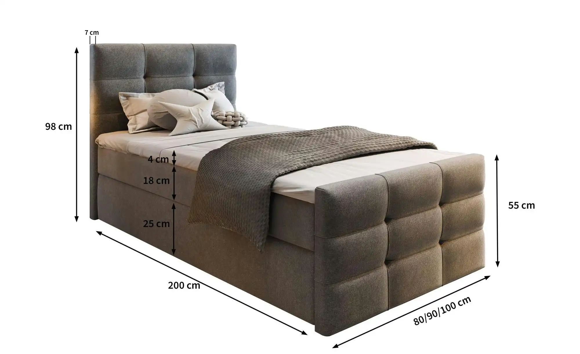 MASSENO Boxbett mit Bettkasten Amon ¦ schwarz ¦ Maße (cm): B: 90 H: 98 Bett günstig online kaufen