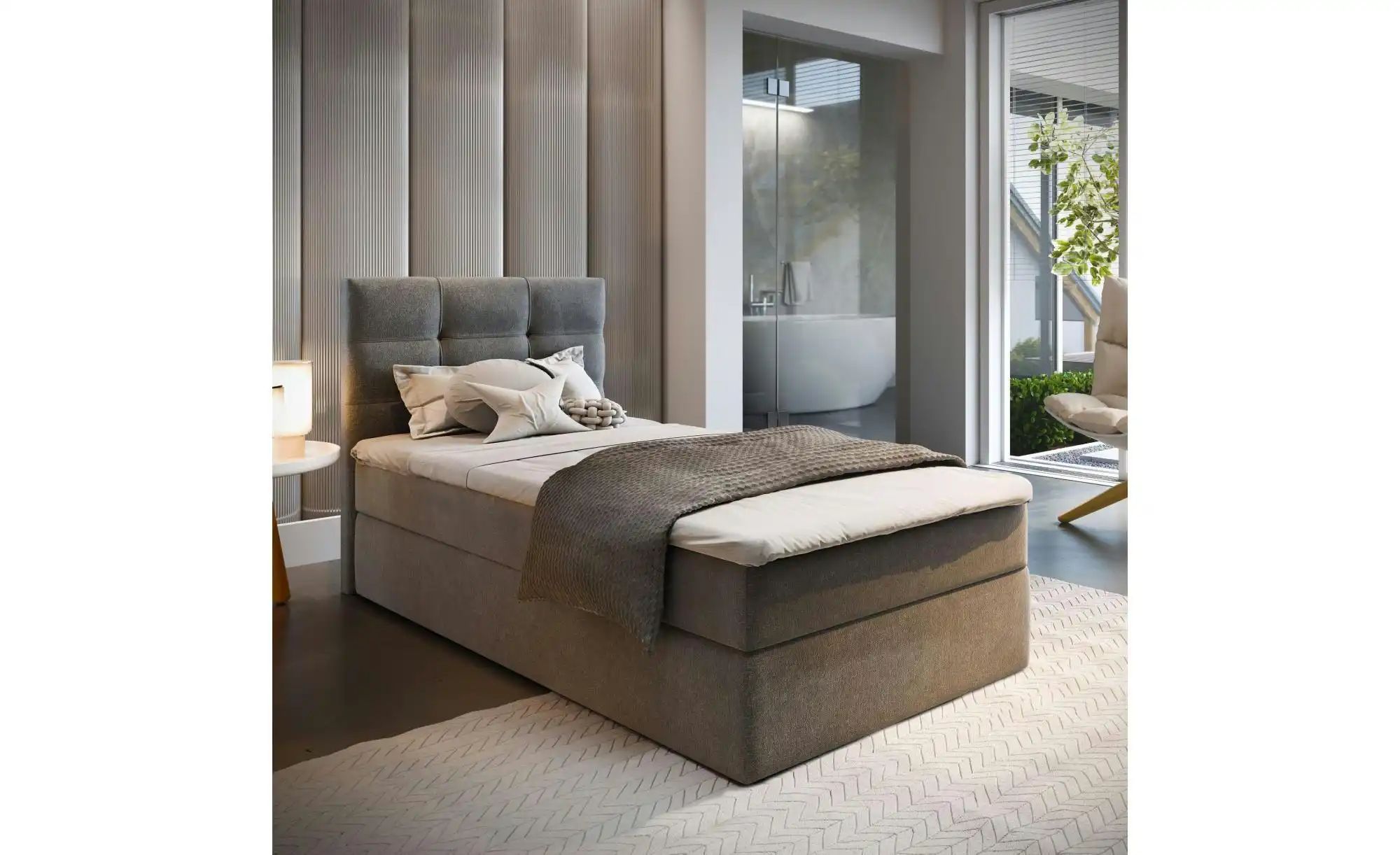 Thumbnail - MASSENO Boxbett mit Bettkasten Glos ¦ grau ¦ Maße (cm): B: 80 H: 98 Betten > Polsterbetten - Höffner