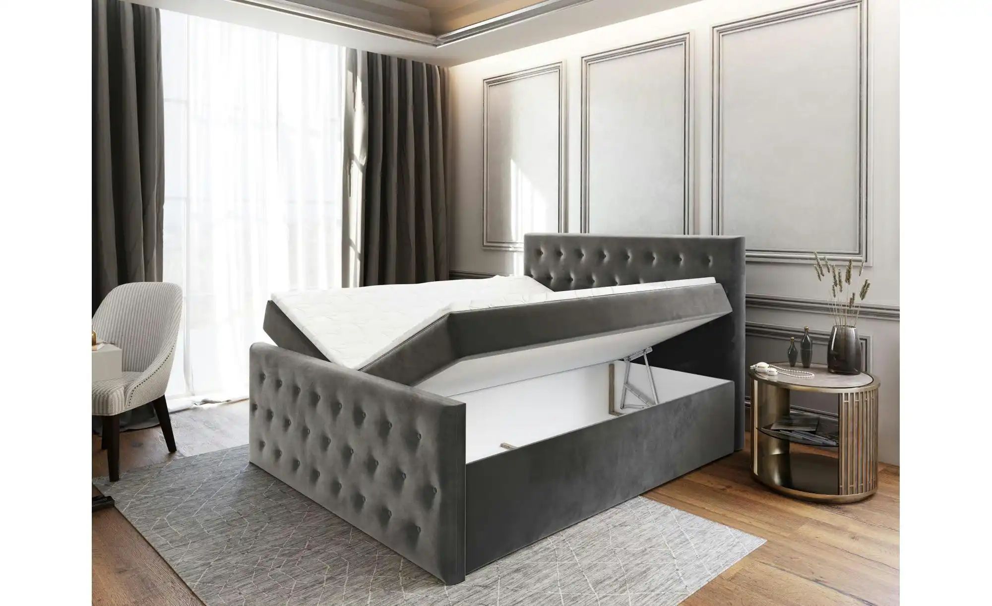 MASSENO Boxbett mit Bettkasten Fondi ¦ grün ¦ Maße (cm): B: 180 H: 120 Bett günstig online kaufen