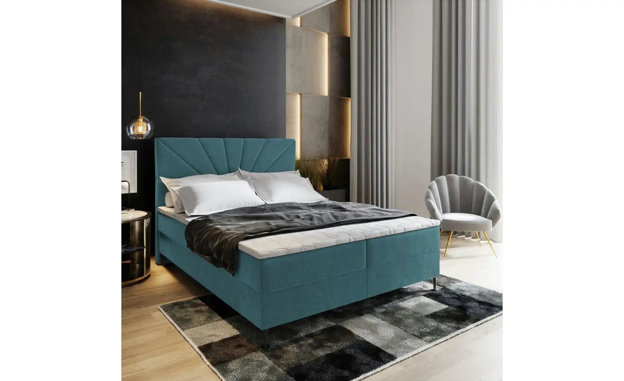 MASSENO Boxbett mit Bettkasten Muri ¦ blau ¦ Maße (cm): B: 140 H: 98 Betten günstig online kaufen