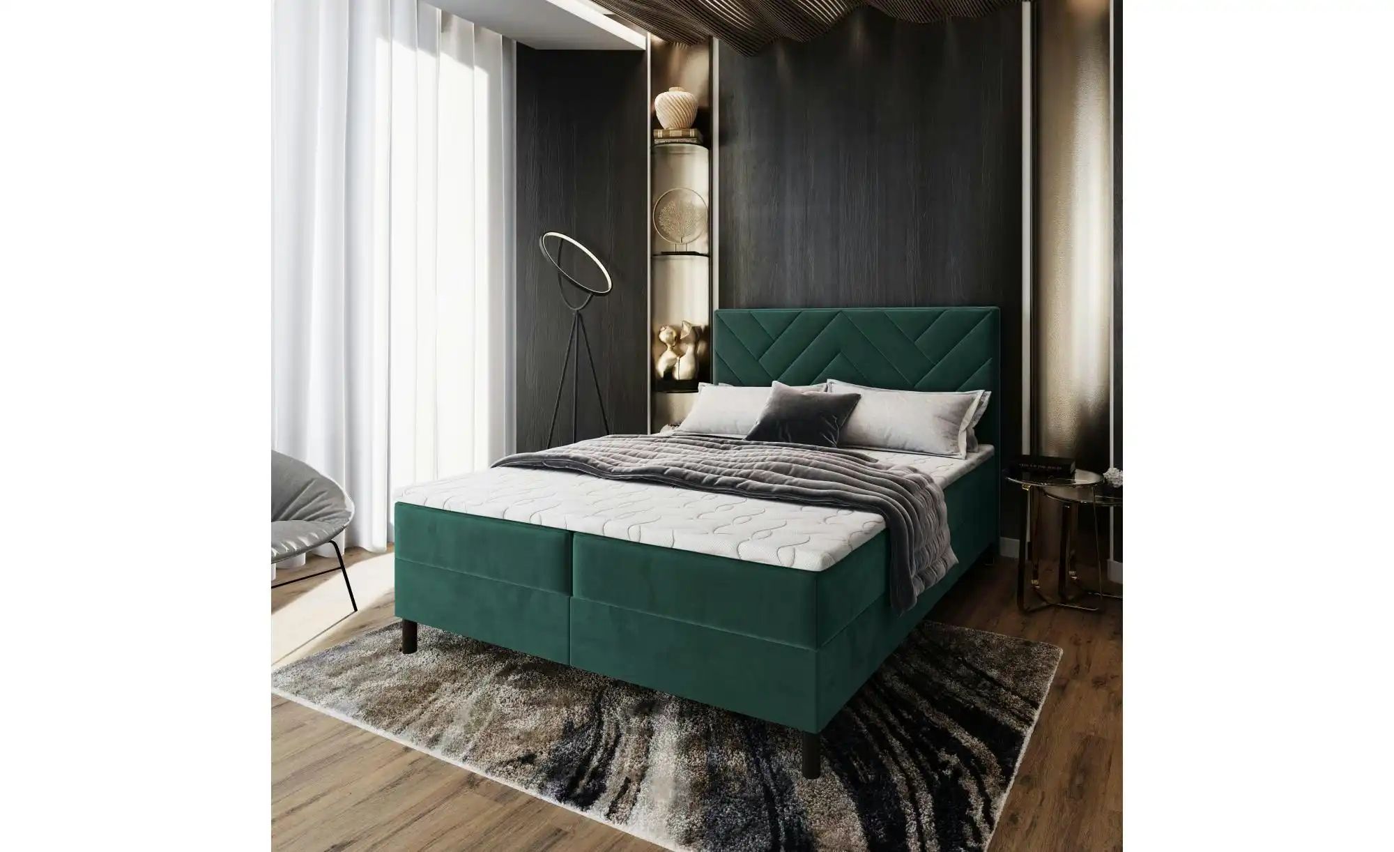 MASSENO Boxbett mit Bettkasten Rokis ¦ grün ¦ Maße (cm): B: 180 H: 98 Bette günstig online kaufen