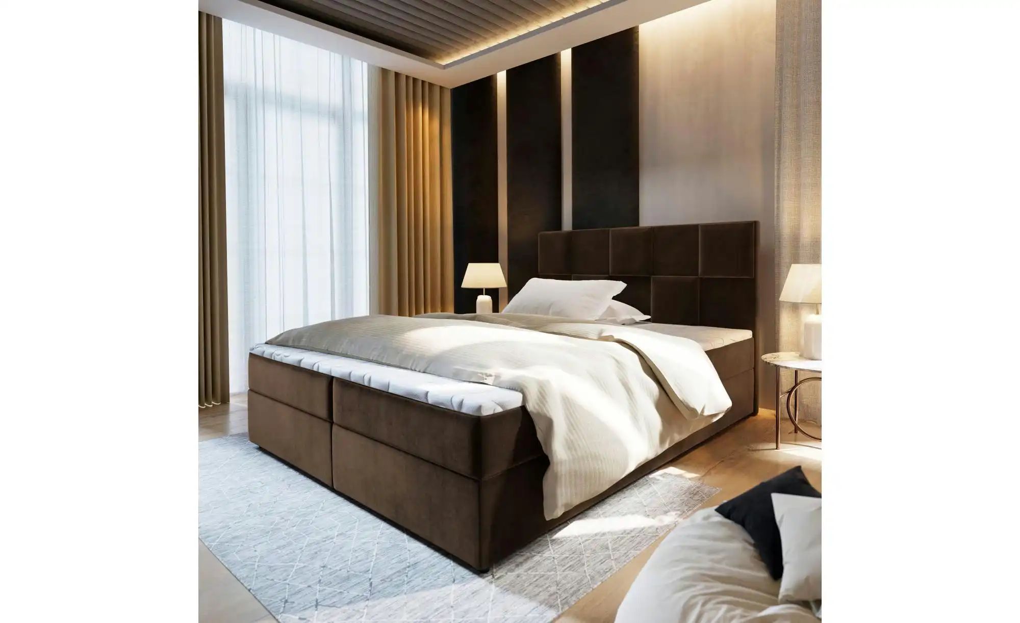MASSENO Boxbett mit Bettkasten Prata ¦ braun ¦ Maße (cm): B: 180 H: 98 Bett günstig online kaufen