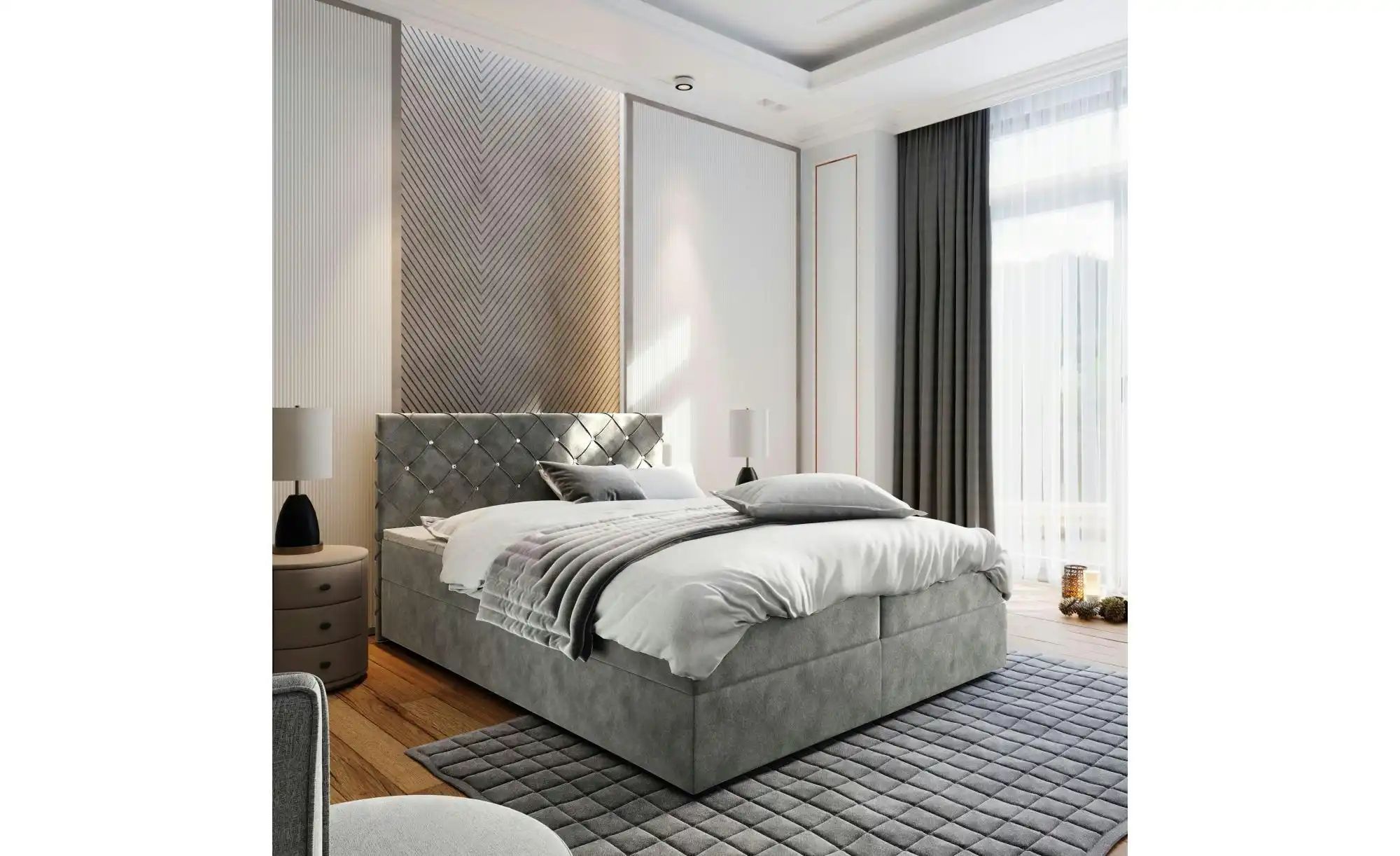 MASSENO Boxbett mit Bettkasten Riva ¦ grau ¦ Maße (cm): B: 160 H: 98 Betten günstig online kaufen