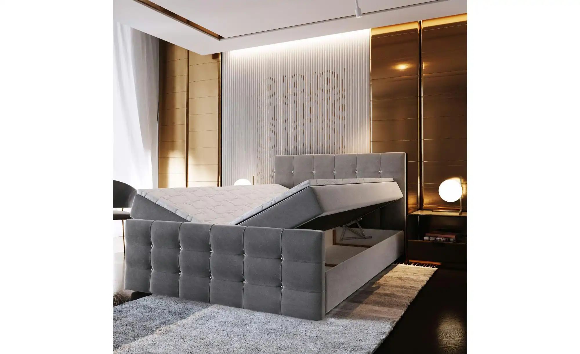 MASSENO Boxbett mit Bettkasten Slat ¦ braun ¦ Maße (cm): B: 140 H: 98 Bette günstig online kaufen
