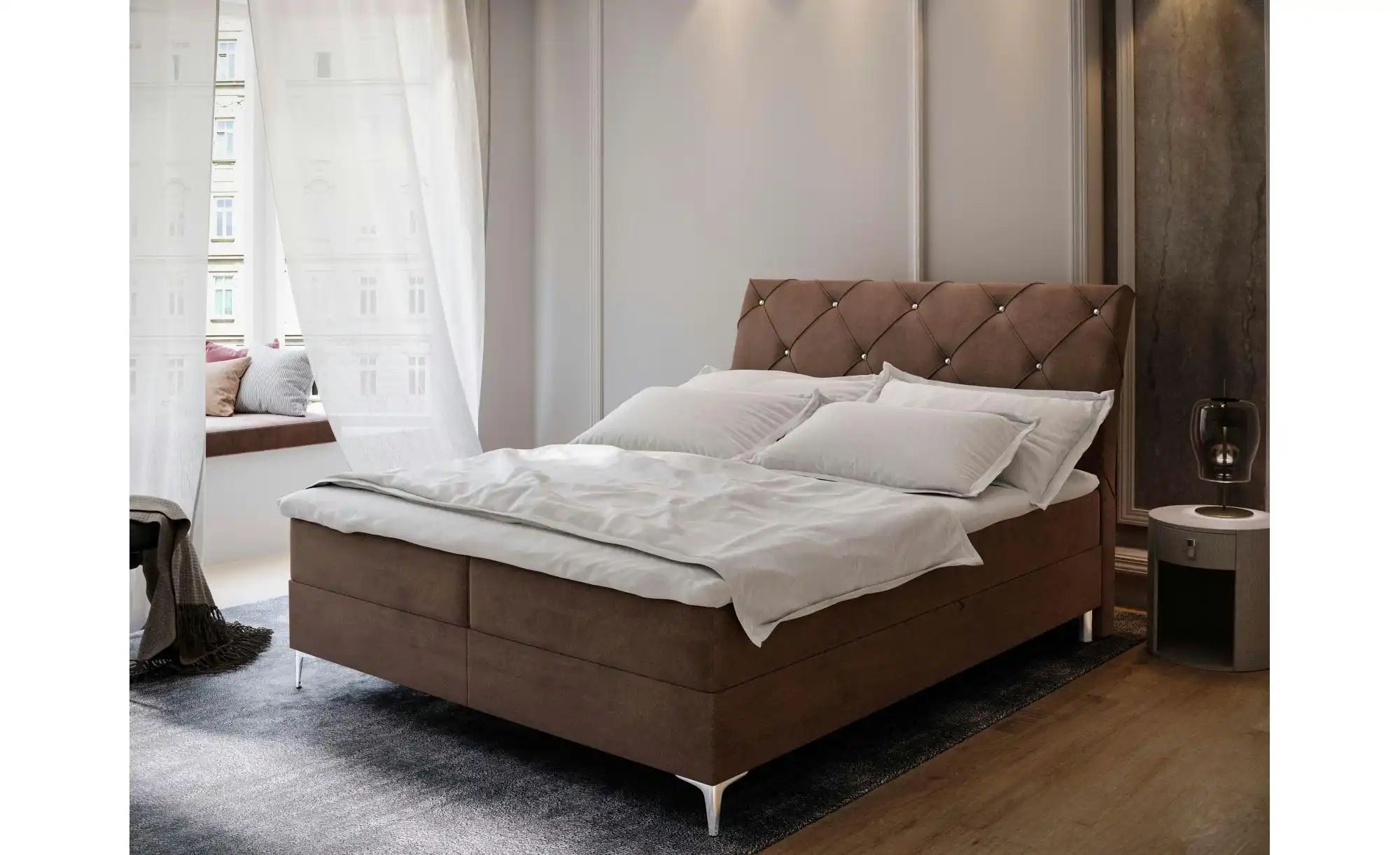 MASSENO Boxbett mit Bettkasten Macon ¦ braun ¦ Maße (cm): B: 180 H: 118 Bet günstig online kaufen