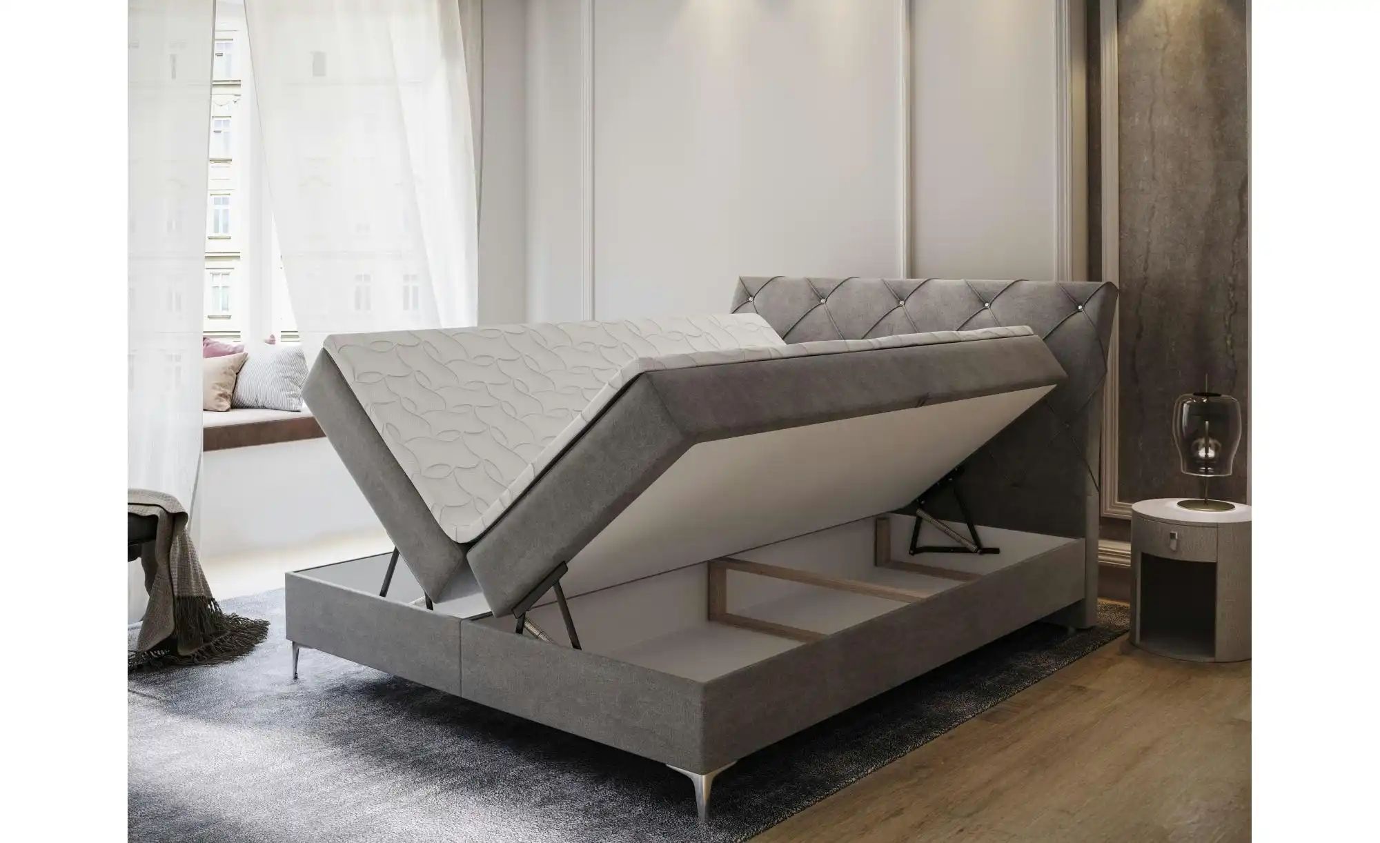 Thumbnail - MASSENO Boxbett mit Bettkasten Macon ¦ braun ¦ Maße (cm): B: 180 H: 118 Betten > Polsterbetten - Höffner