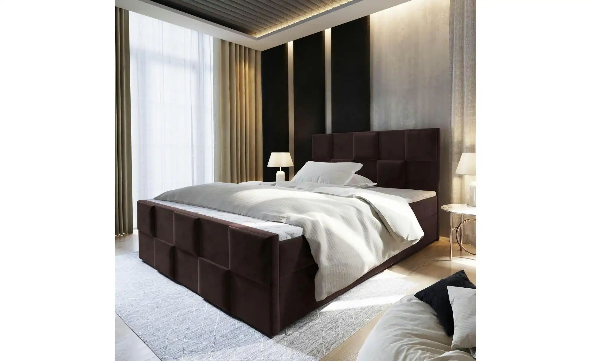 MASSENO Boxbett mit Bettkasten Mona ¦ braun ¦ Maße (cm): B: 140 H: 98 Bette günstig online kaufen