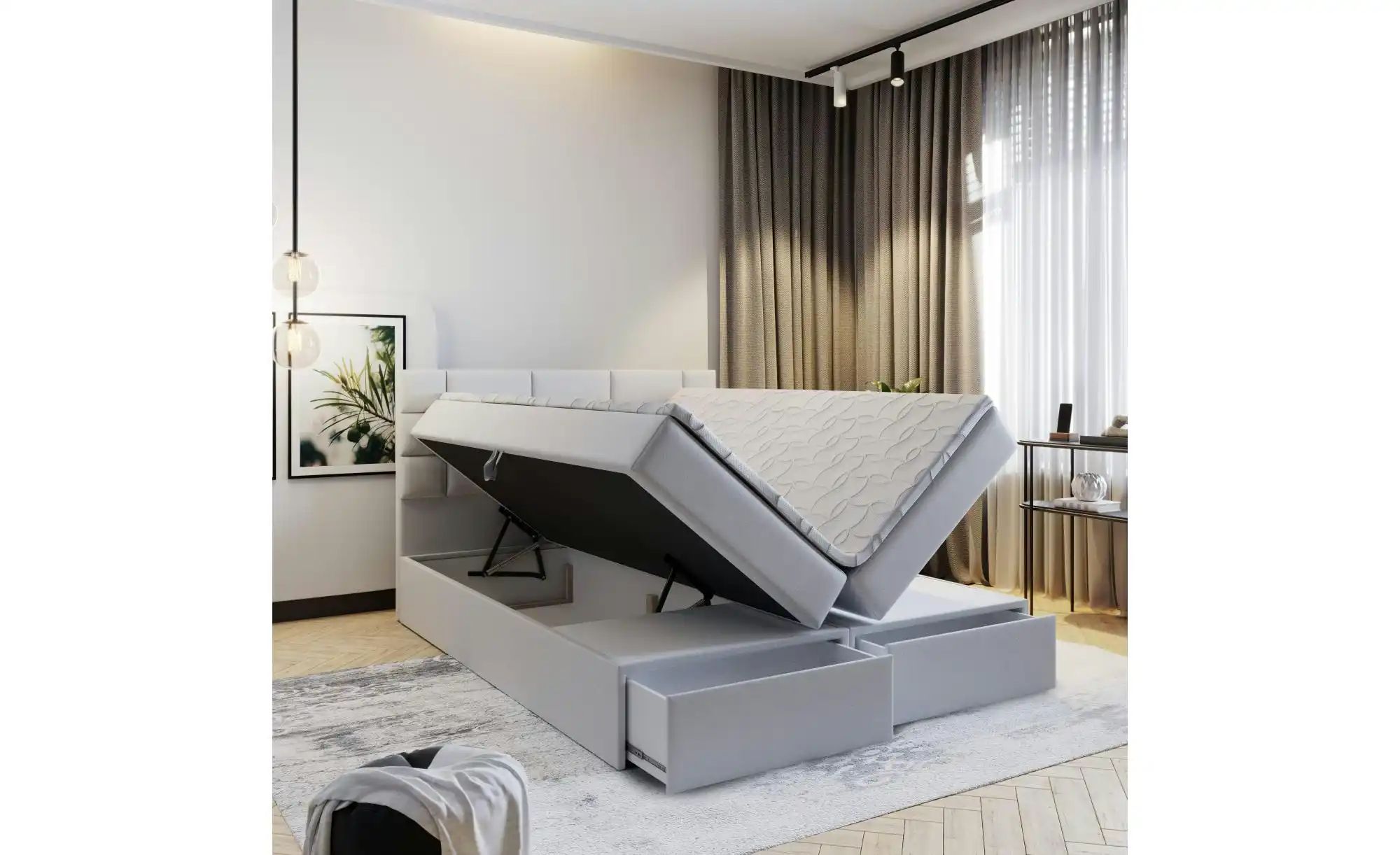 MASSENO Boxbett mit Bettkasten und 2 Schubladen Arinos ¦ braun ¦ Maße (cm): günstig online kaufen