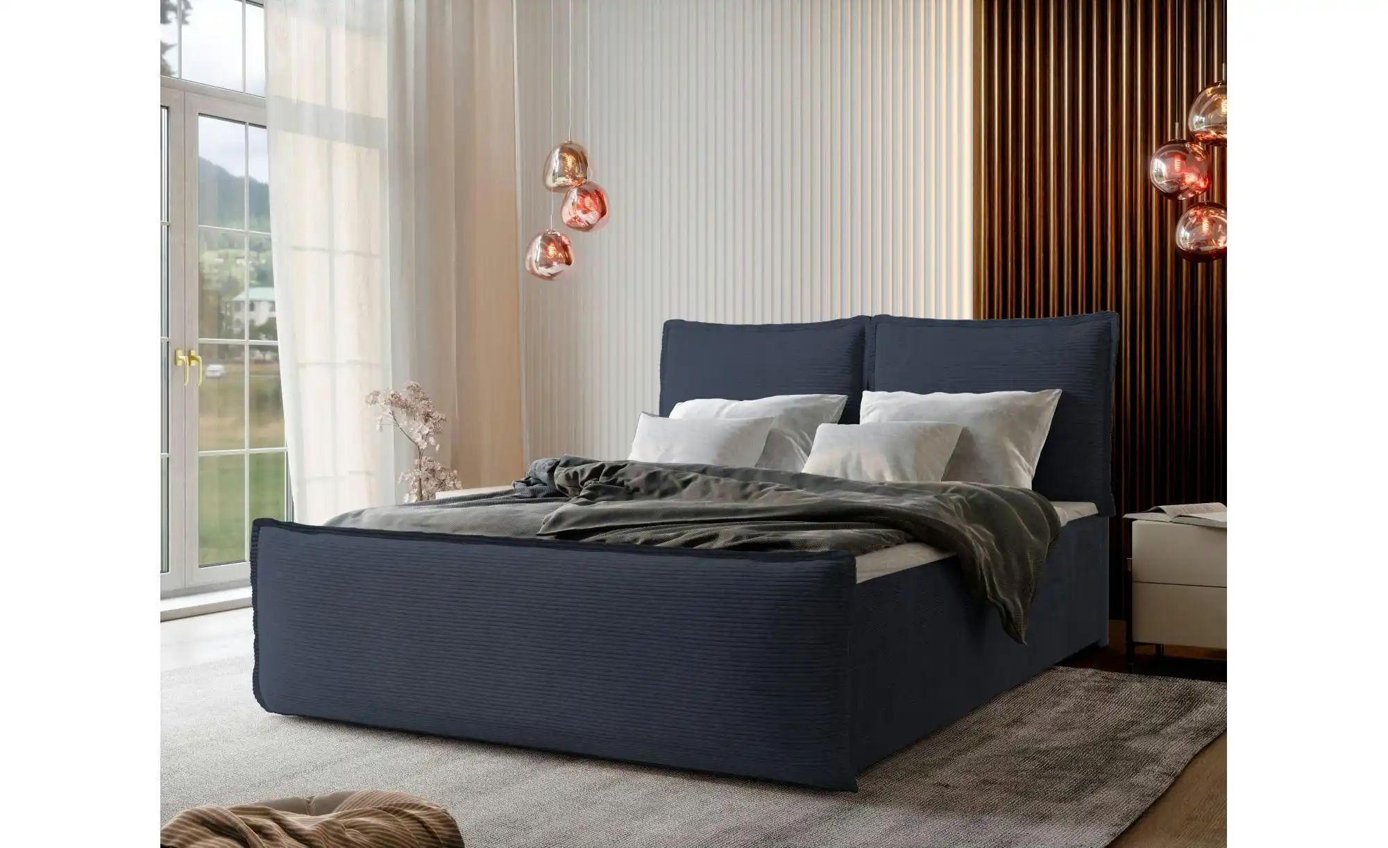 MASSENO Boxbett mit Bettkasten Monta ¦ blau ¦ Maße (cm): B: 180 H: 98 Bette günstig online kaufen