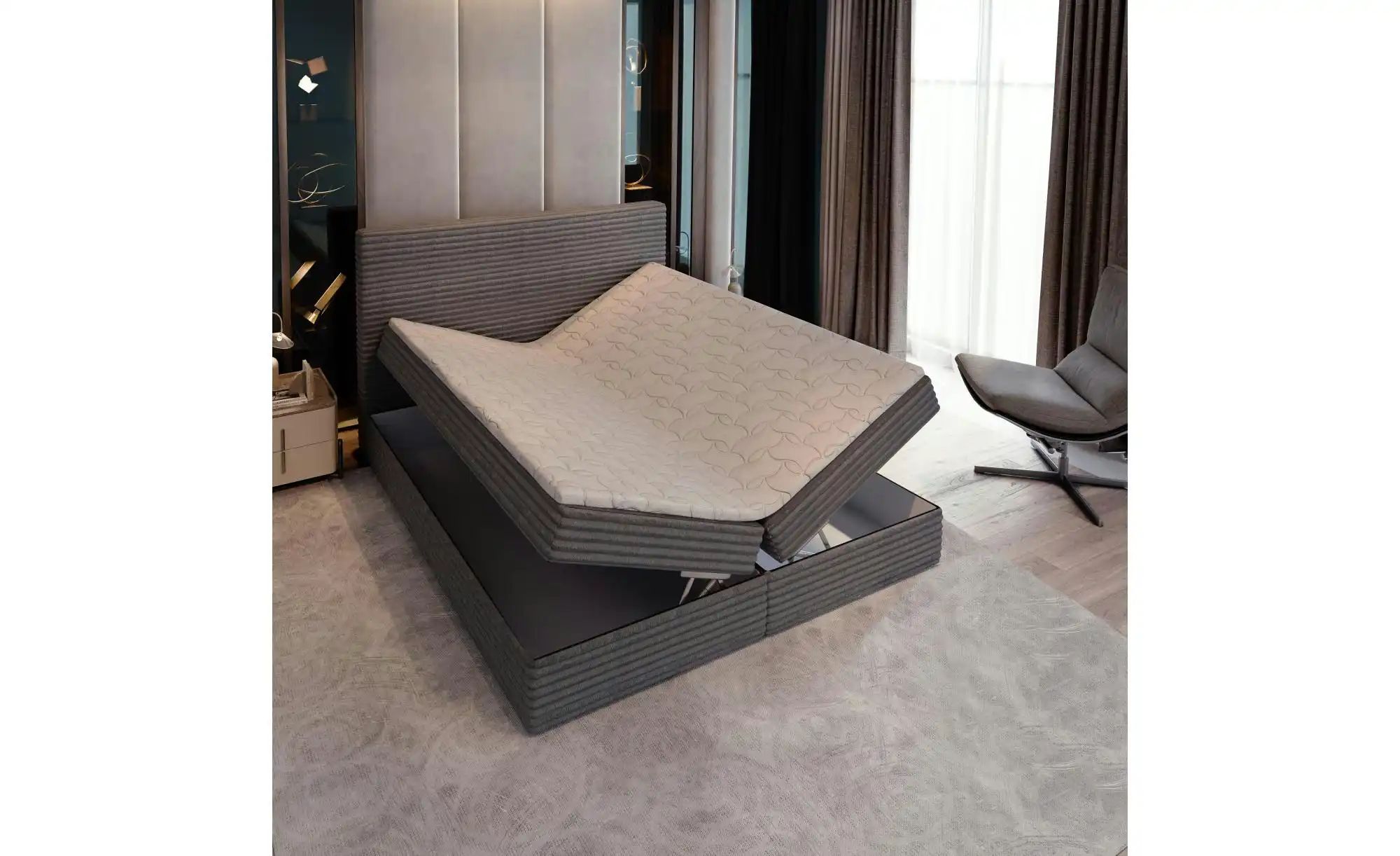 MASSENO Boxbett mit Bettkasten Pisa ¦ grau ¦ Maße (cm): B: 140 H: 98 Betten günstig online kaufen