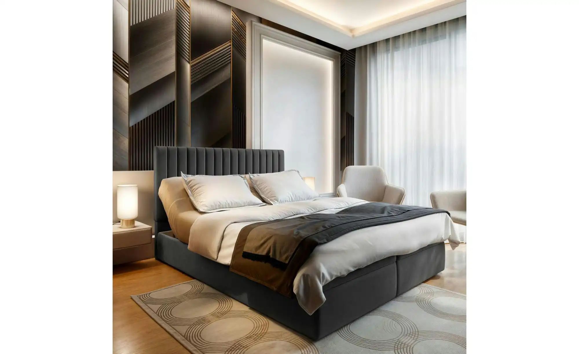 MASSENO Boxbett mit Bettkasten Murlo ¦ grau ¦ Maße (cm): B: 180 H: 98 Bette günstig online kaufen