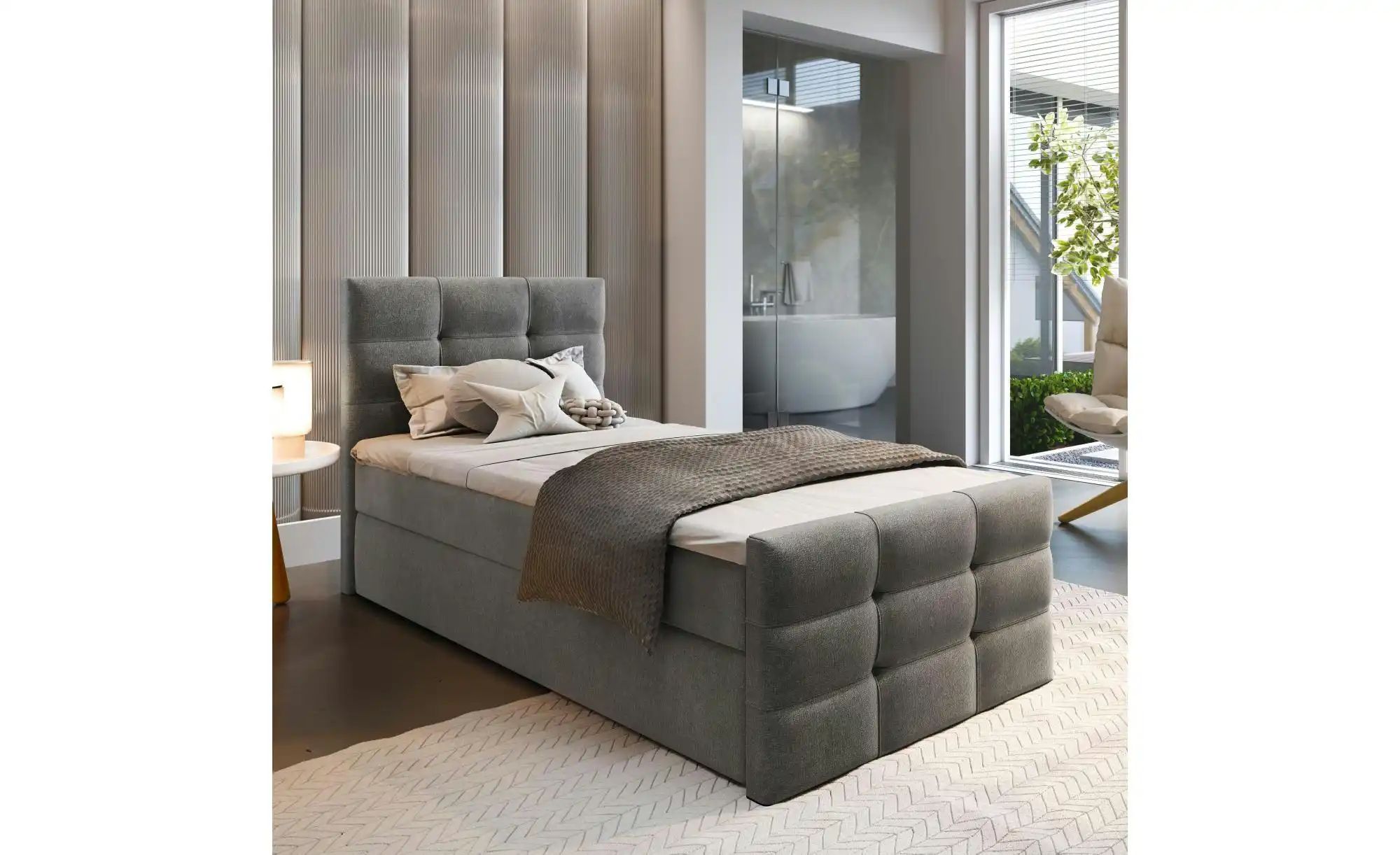 MASSENO Boxbett mit Bettkasten Amon ¦ grau ¦ Maße (cm): H: 98 Betten > Pols günstig online kaufen