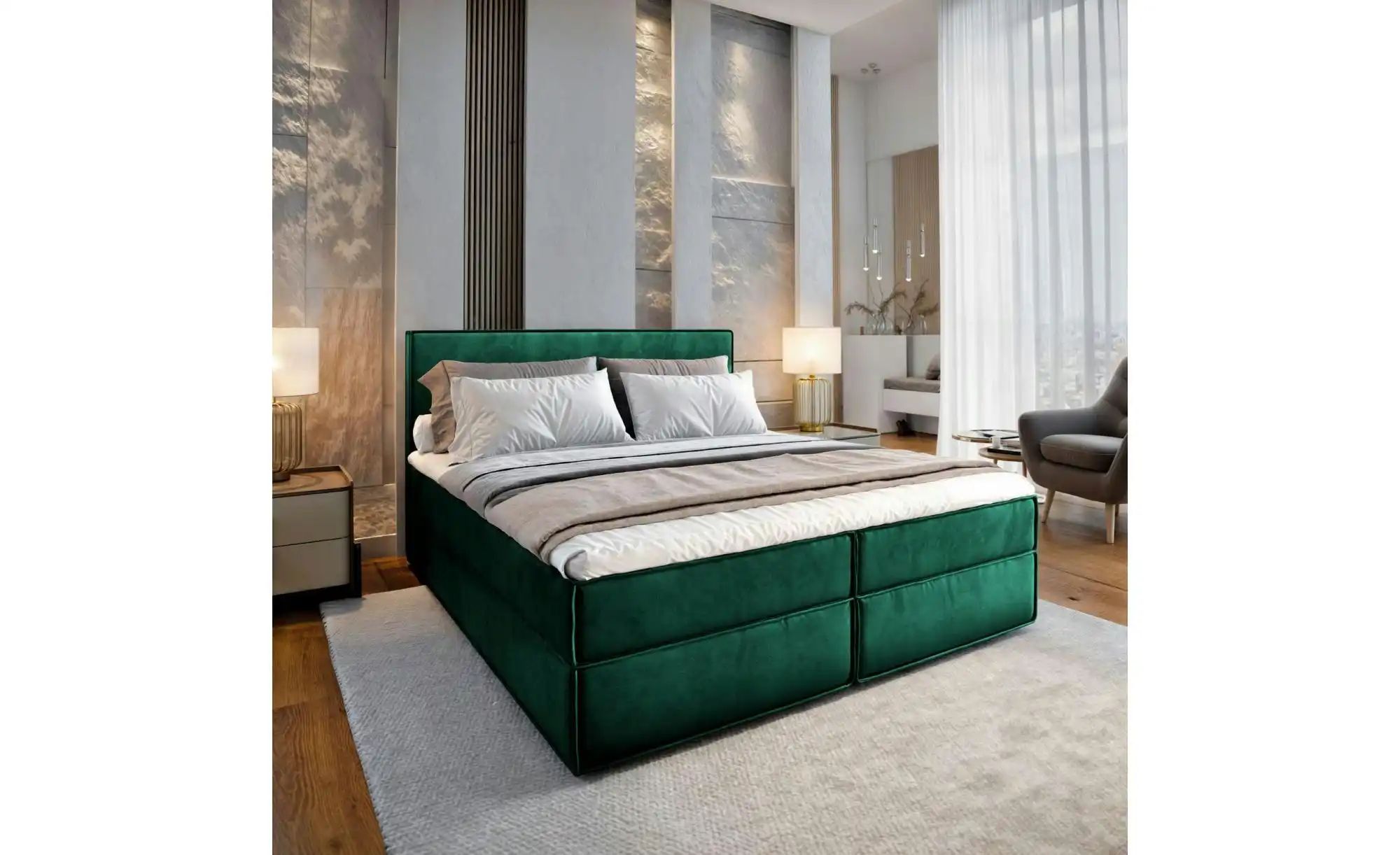 MASSENO Boxbett mit Bettkasten Pellio ¦ grün ¦ Maße (cm): B: 160 H: 98 Bett günstig online kaufen