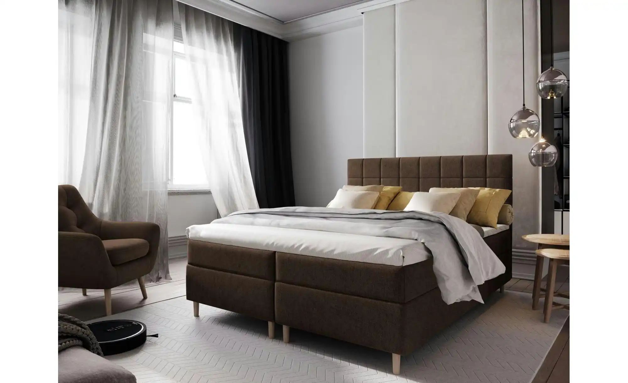 Thumbnail - MASSENO Boxbett mit Bettkasten Ibiza ¦ braun ¦ Maße (cm): B: 160 H: 110 Betten > Polsterbetten - Höffner