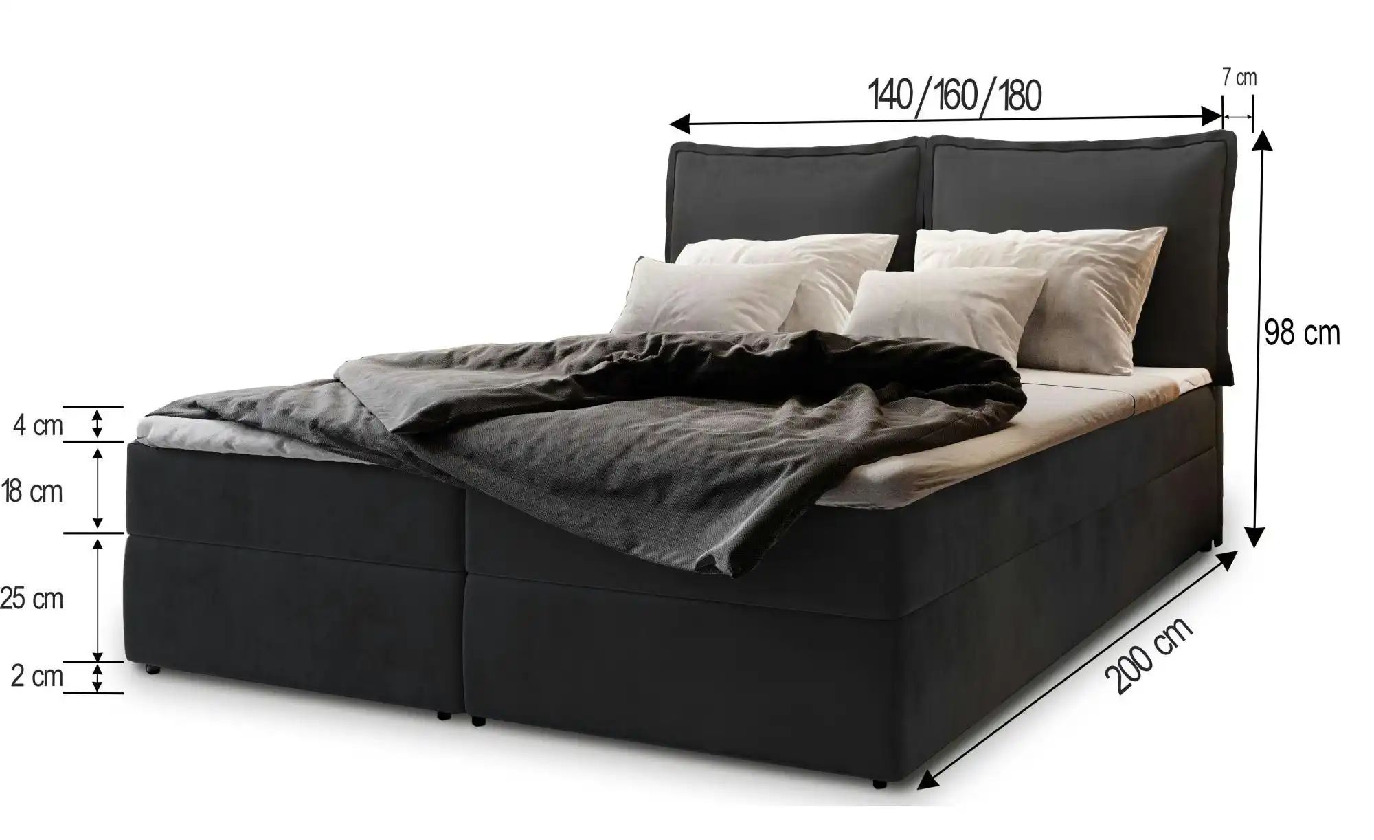 MASSENO Boxbett mit Bettkasten Lente ¦ blau ¦ Maße (cm): B: 160 H: 98 Bette günstig online kaufen