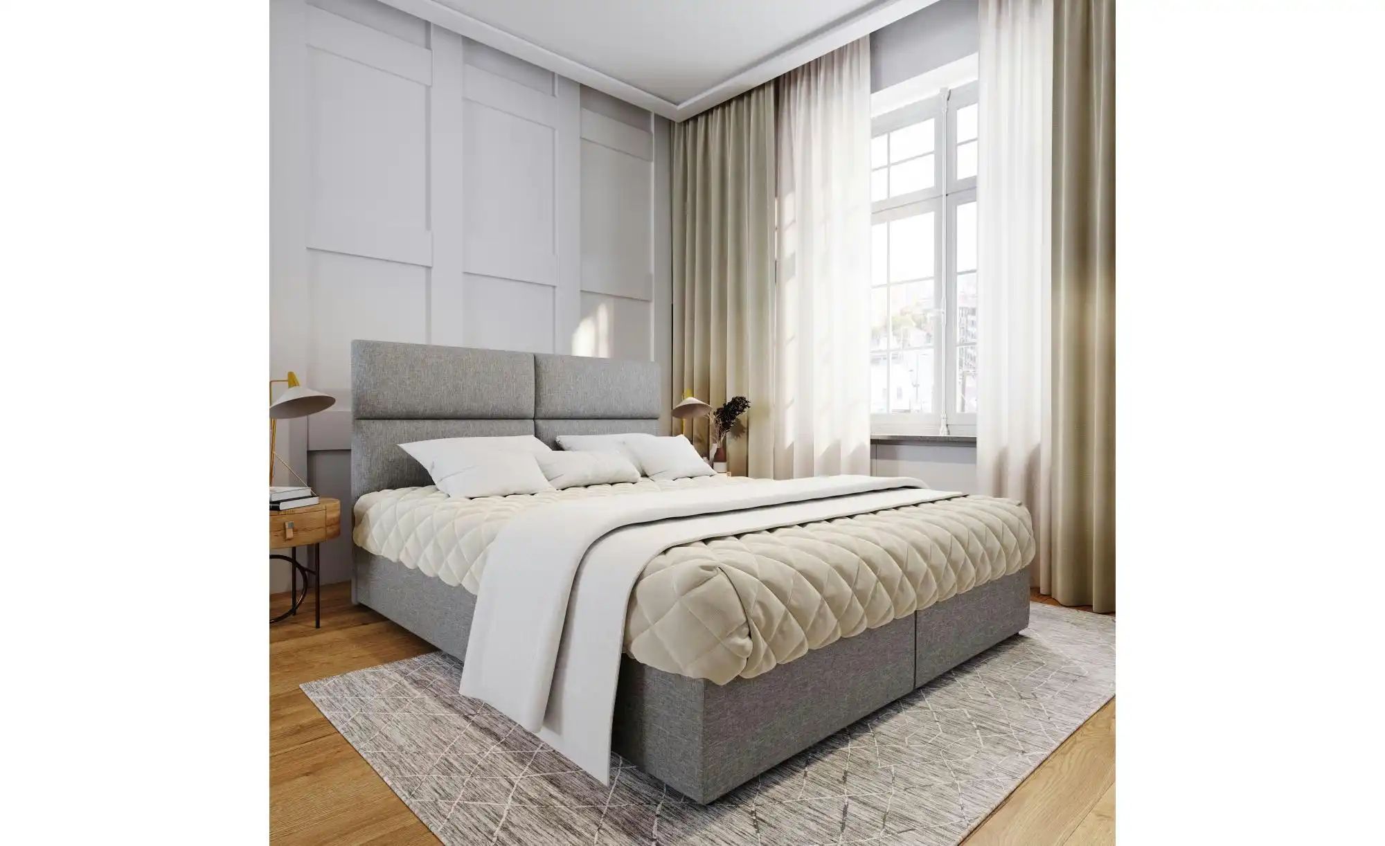 Thumbnail - MASSENO Boxbett mit Bettkasten Lonis ¦ grau ¦ Maße (cm): B: 140 H: 98 Betten > Polsterbetten - Höffner