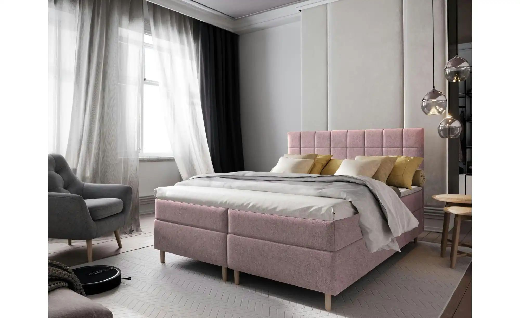 Thumbnail - MASSENO Boxbett mit Bettkasten Ibiza ¦ rosa/pink ¦ Maße (cm): B: 180 H: 110 Betten > Polsterbetten - Höffner