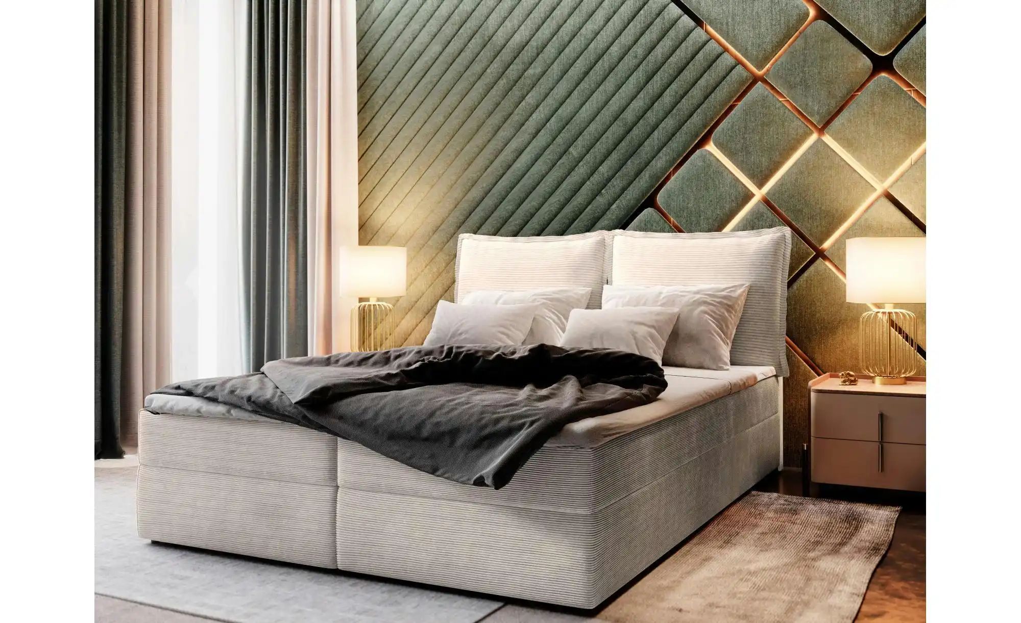 MASSENO Boxbett mit Bettkasten Lente ¦ creme ¦ Maße (cm): B: 140 H: 98 Bett günstig online kaufen