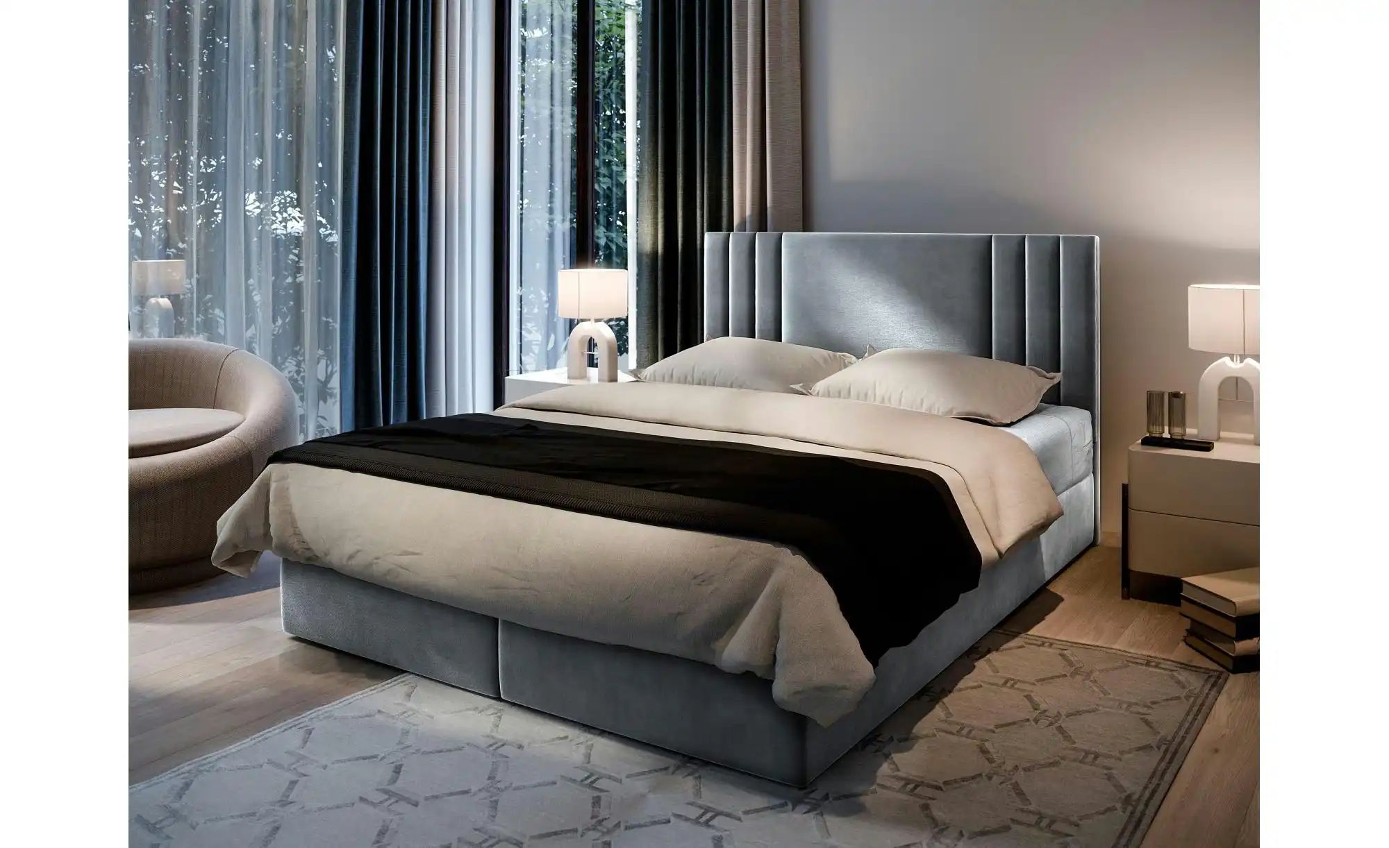 MASSENO Boxbett mit Bettkasten Bres ¦ grau ¦ Maße (cm): B: 180 H: 98 Betten günstig online kaufen