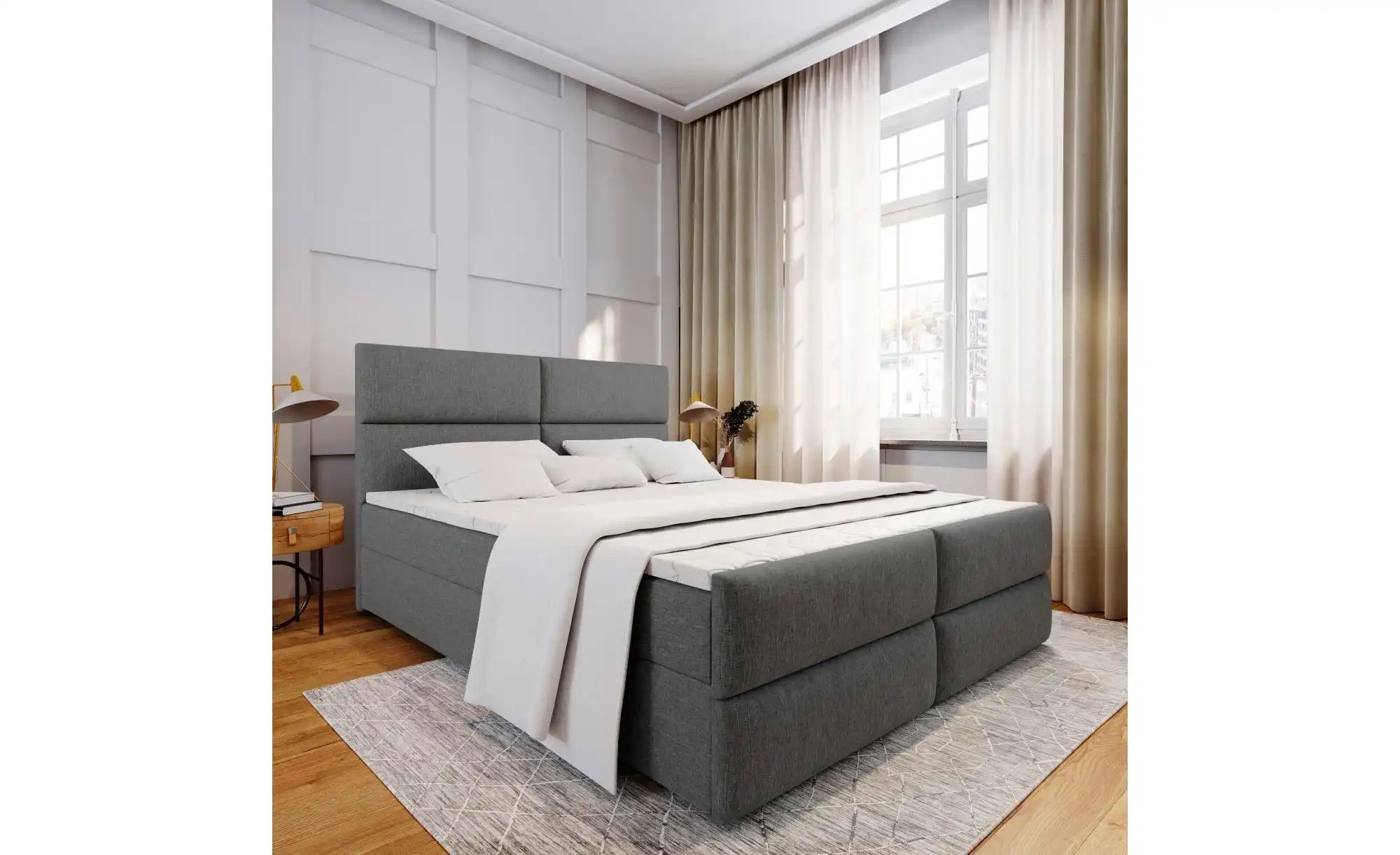MASSENO Boxbett mit Bettkasten Mulen ¦ grau ¦ Maße (cm): B: 160 H: 98 Bette günstig online kaufen