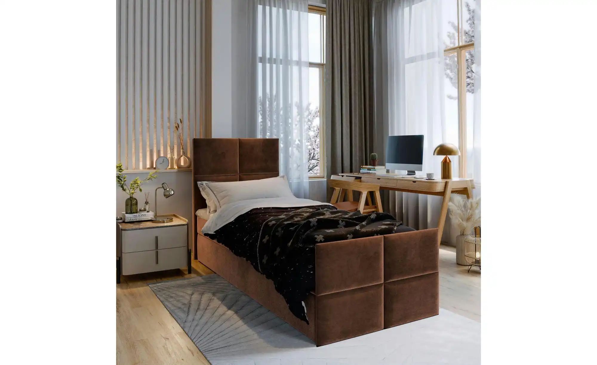 MASSENO Boxbett mit Bettkasten Ariel ¦ braun ¦ Maße (cm): B: 90 H: 98 Bette günstig online kaufen