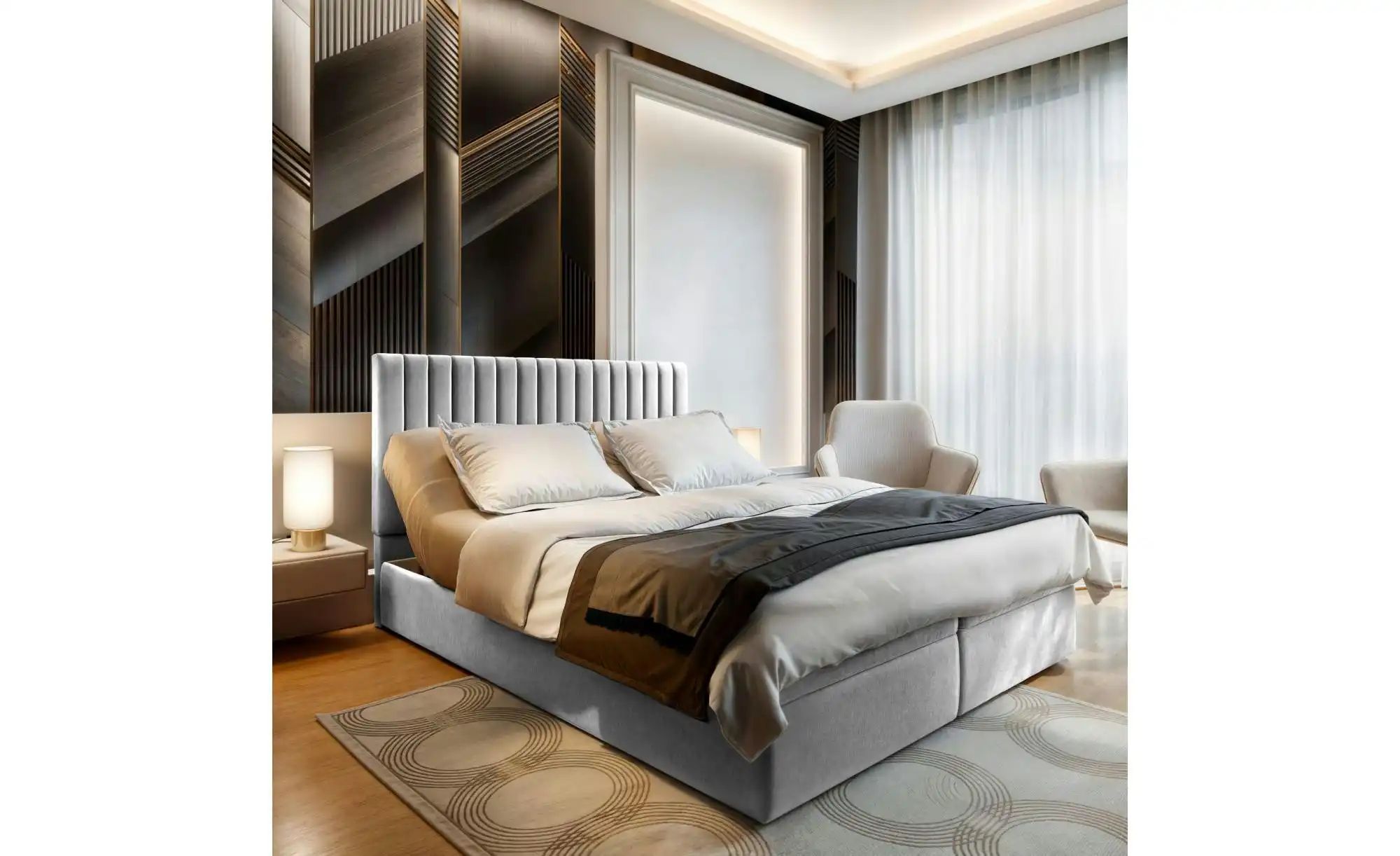 MASSENO Boxbett mit Bettkasten Murlo ¦ grau ¦ Maße (cm): B: 180 H: 98 Bette günstig online kaufen