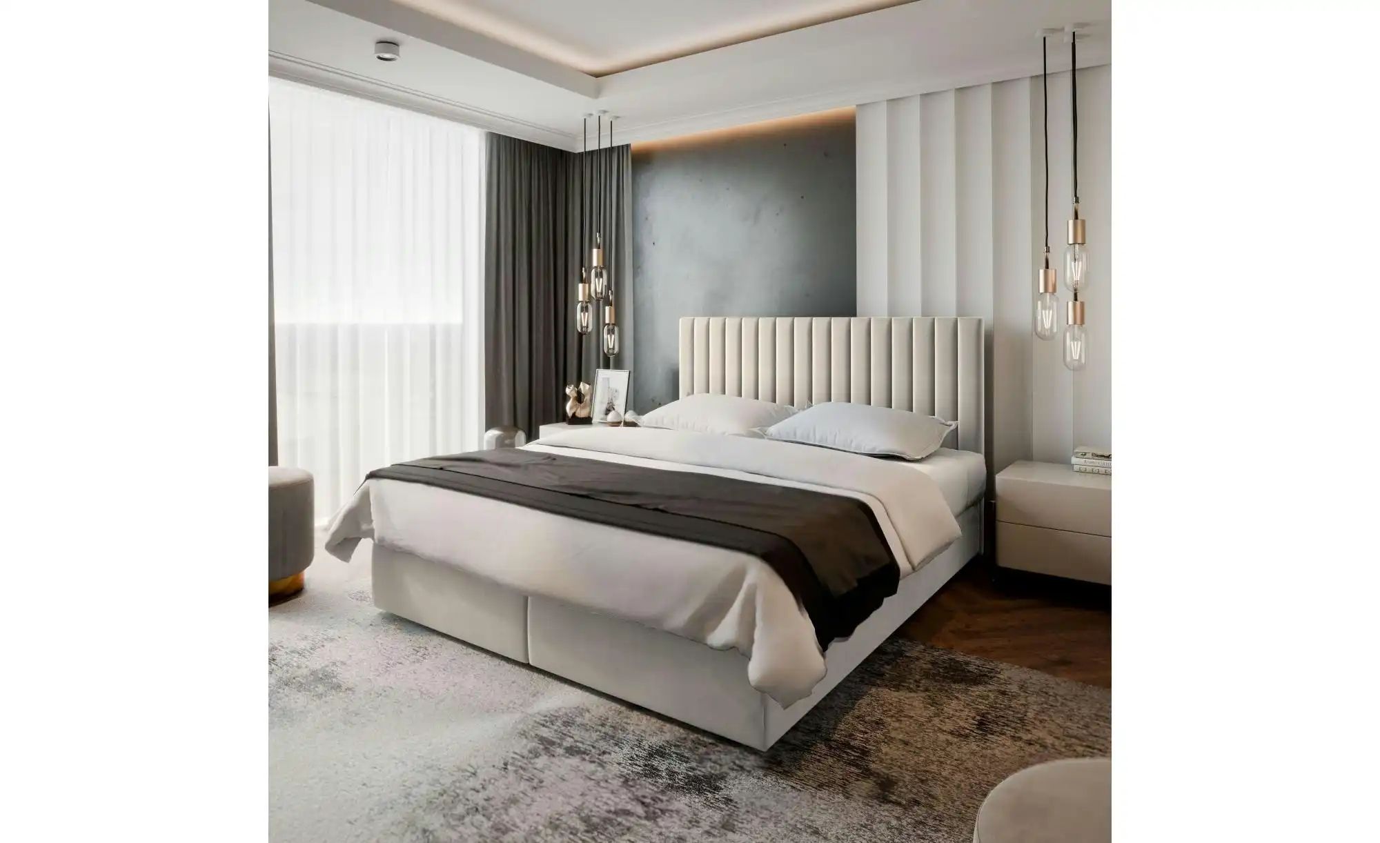 MASSENO Boxbett mit Bettkasten Bresel ¦ beige ¦ Maße (cm): B: 140 H: 98 Bet günstig online kaufen