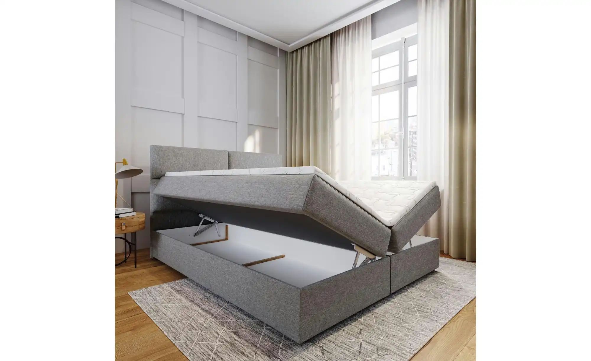 MASSENO Boxbett mit Bettkasten Lonis ¦ schwarz ¦ Maße (cm): B: 140 H: 98 Be günstig online kaufen