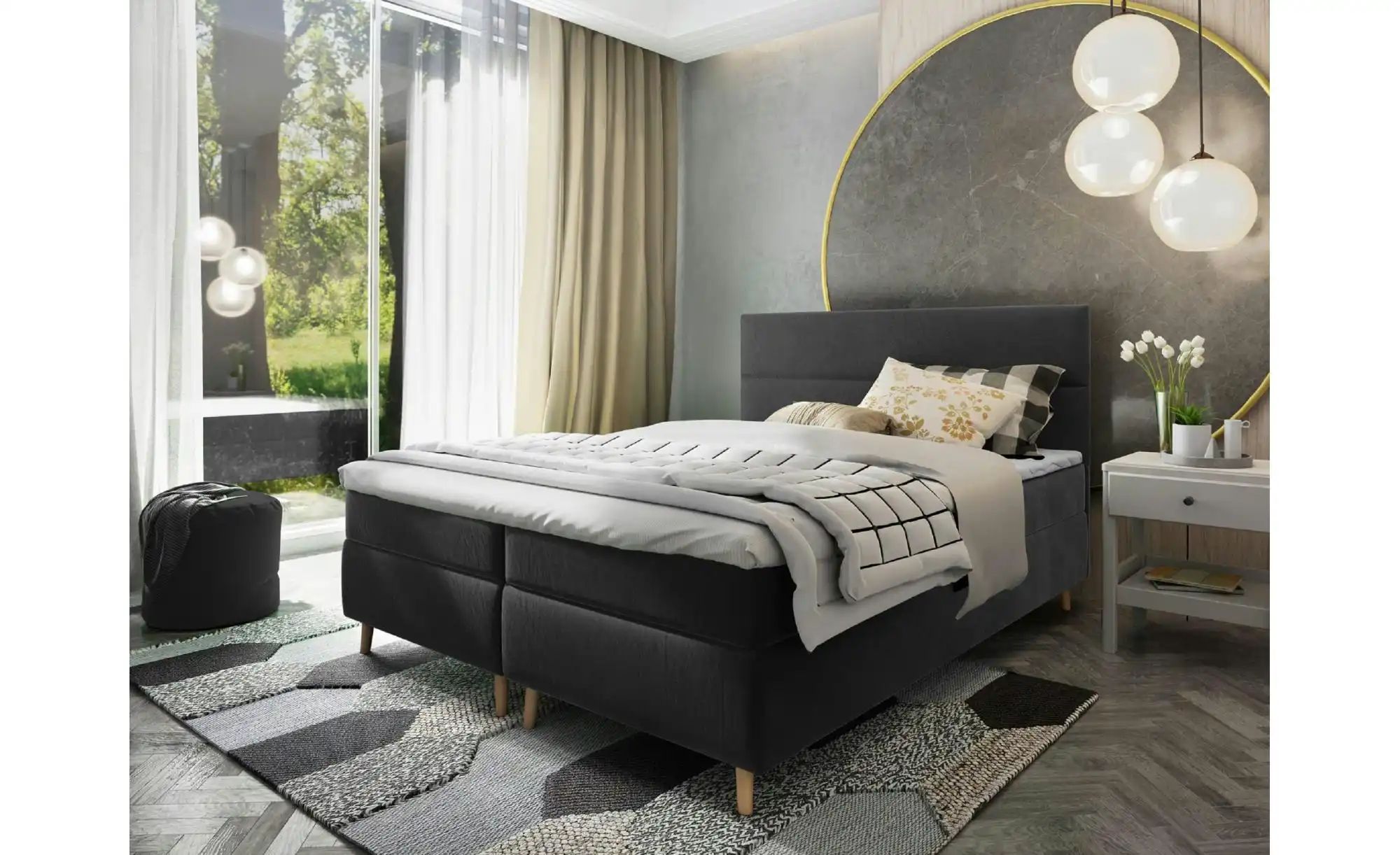 MASSENO Boxbett mit Bettkasten Santa ¦ grau ¦ Maße (cm): B: 160 H: 108 Bett günstig online kaufen