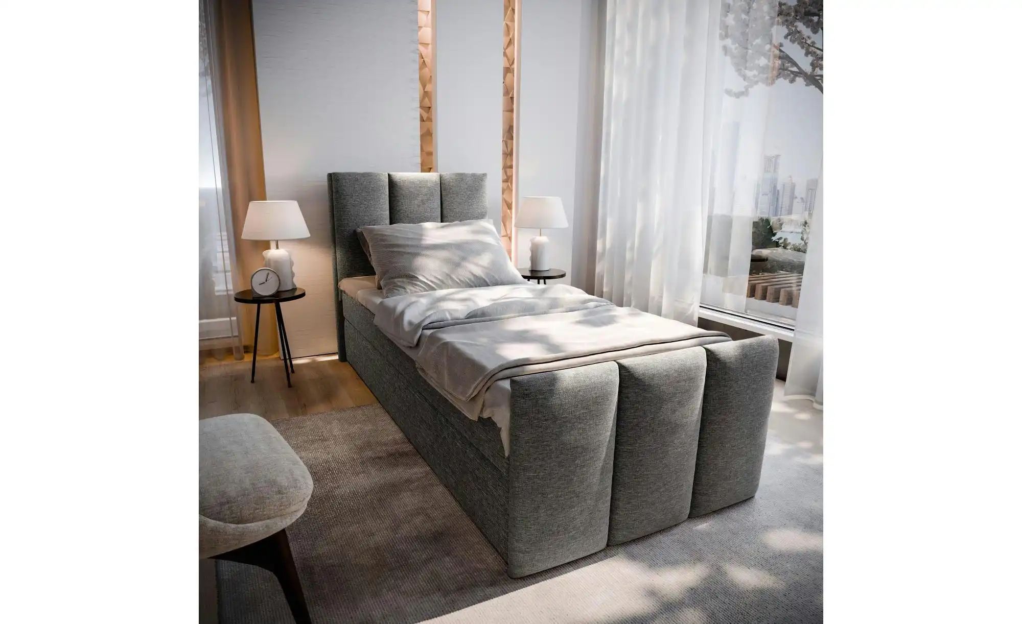 MASSENO Boxbett mit Bettkasten Lago ¦ grau ¦ Maße (cm): B: 80 H: 98 Betten günstig online kaufen