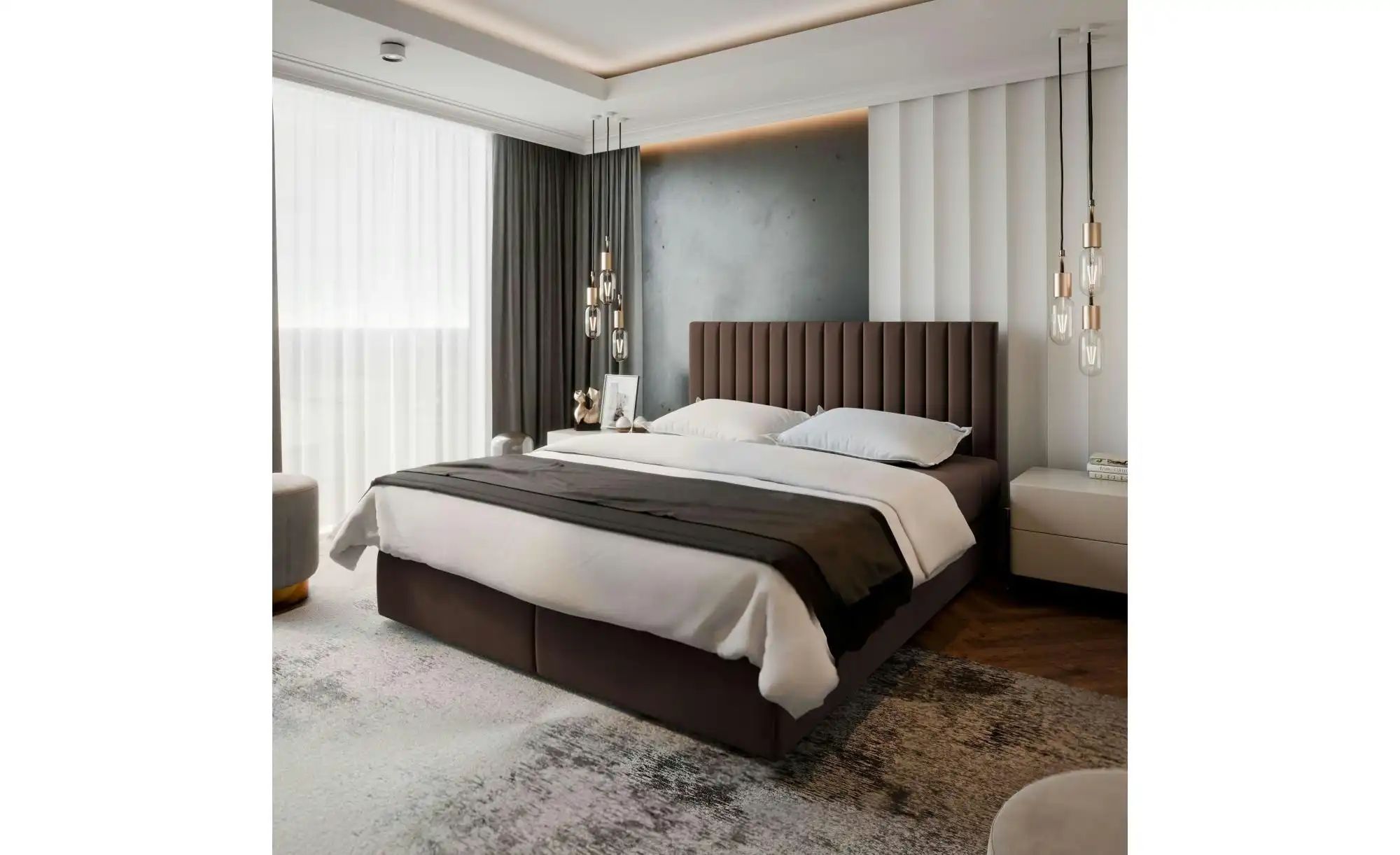 Thumbnail - MASSENO Boxbett mit Bettkasten Bresel ¦ braun ¦ Maße (cm): B: 140 H: 98 Betten > Polsterbetten - Höffner
