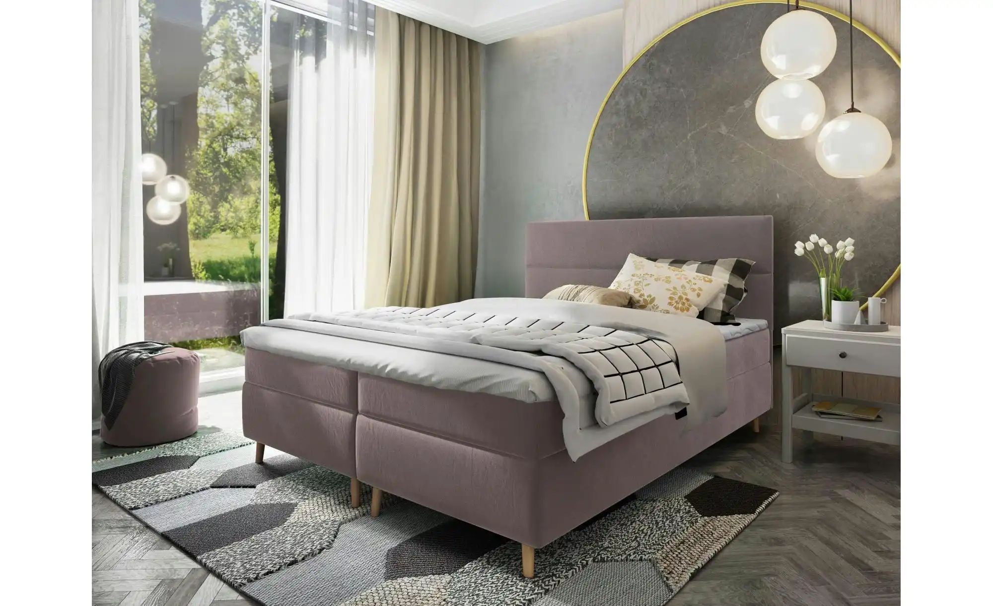 MASSENO Boxbett mit Bettkasten Santa ¦ rosa/pink ¦ Maße (cm): B: 140 H: 108 günstig online kaufen