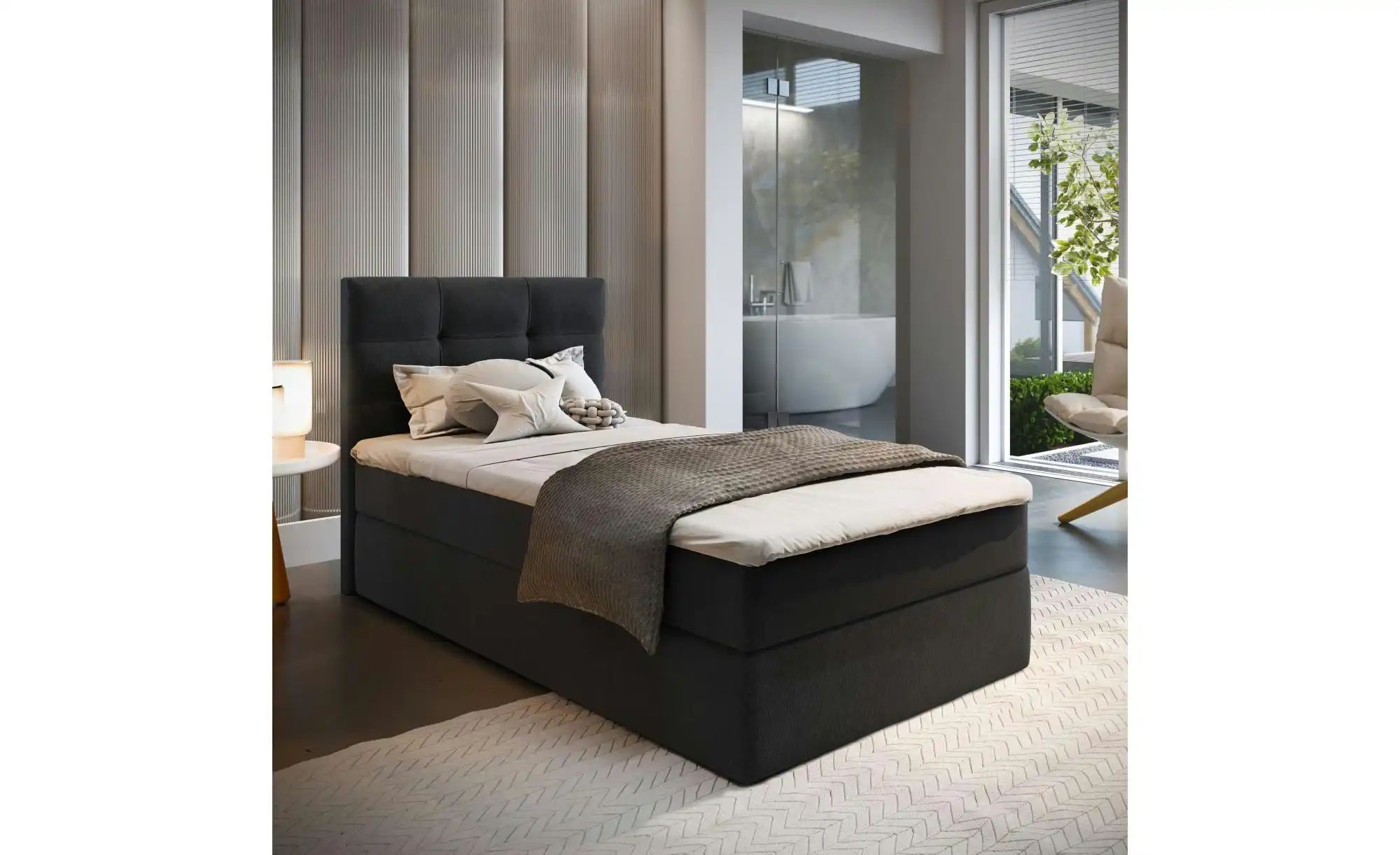 MASSENO Boxbett mit Bettkasten Glos ¦ schwarz ¦ Maße (cm): B: 100 H: 98 Bet günstig online kaufen