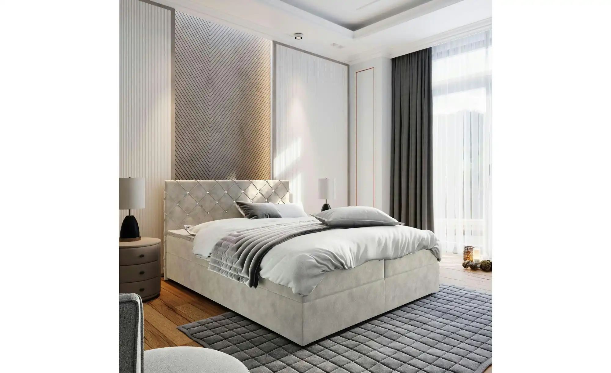 MASSENO Boxbett mit Bettkasten Riva ¦ beige ¦ Maße (cm): B: 160 H: 98 Bette günstig online kaufen