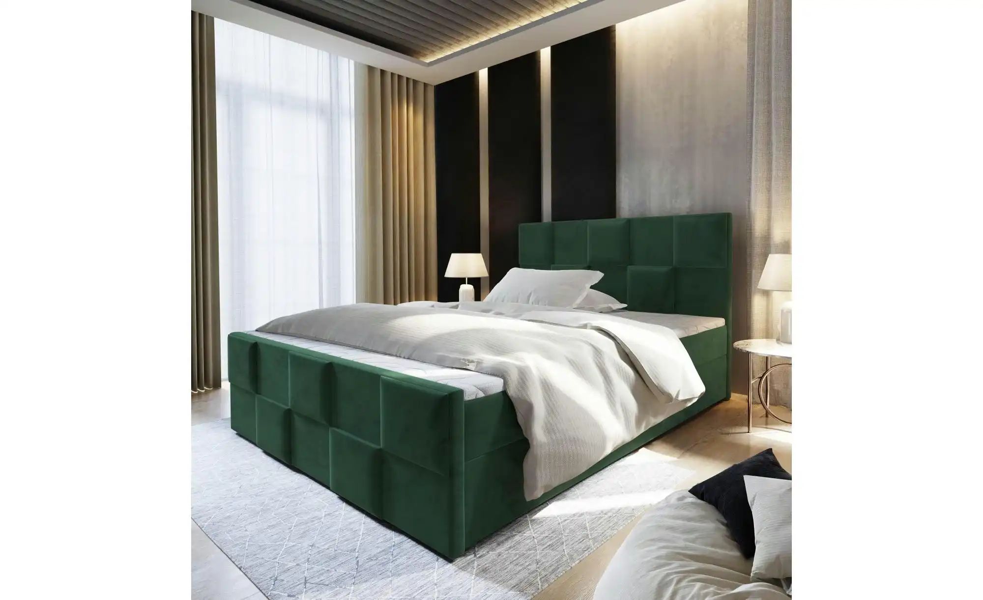 MASSENO Boxbett mit Bettkasten Mona ¦ grün ¦ Maße (cm): B: 160 H: 98 Betten günstig online kaufen