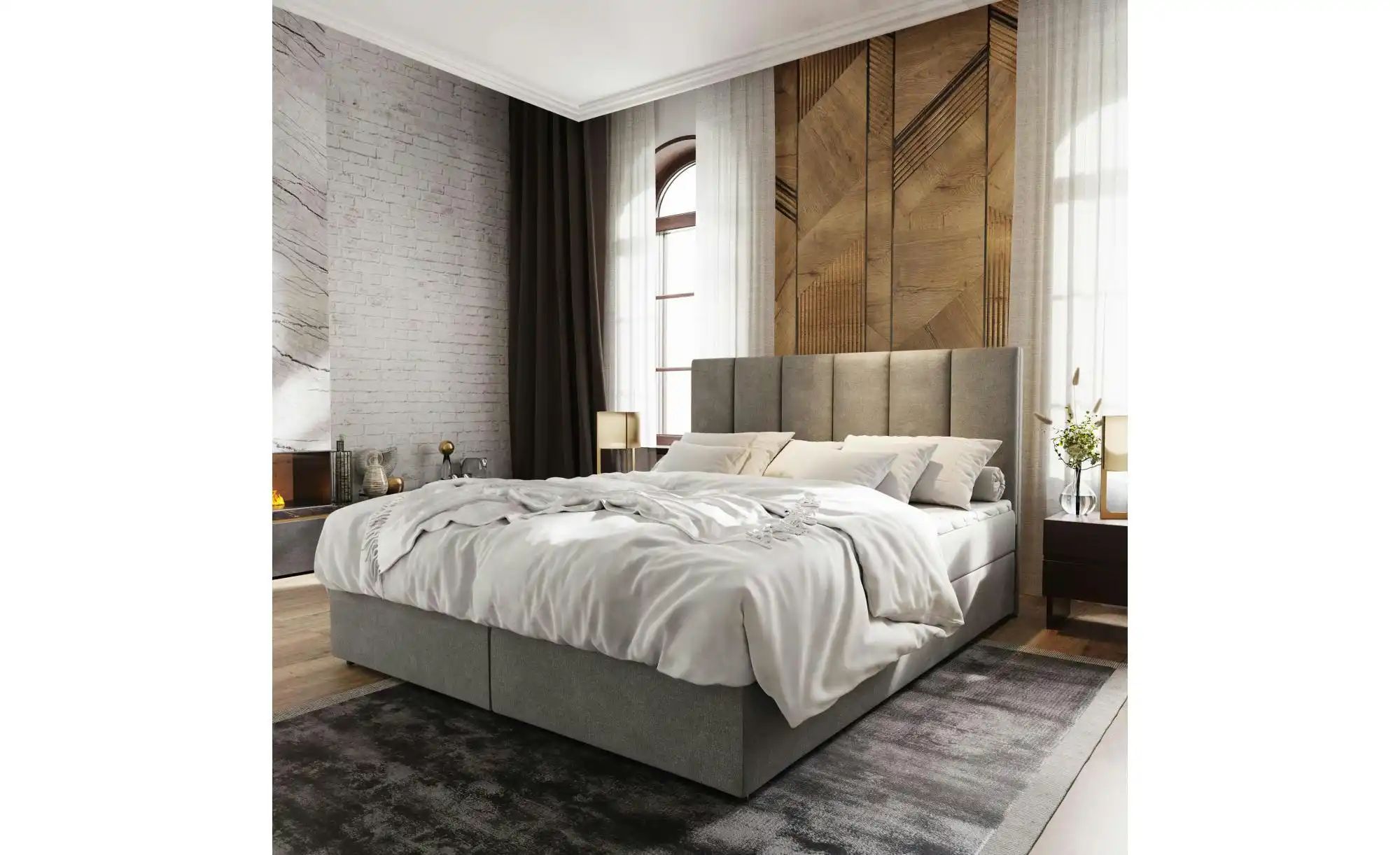 MASSENO Boxbett mit Bettkasten Meril ¦ grau ¦ Maße (cm): B: 160 H: 98 Bette günstig online kaufen