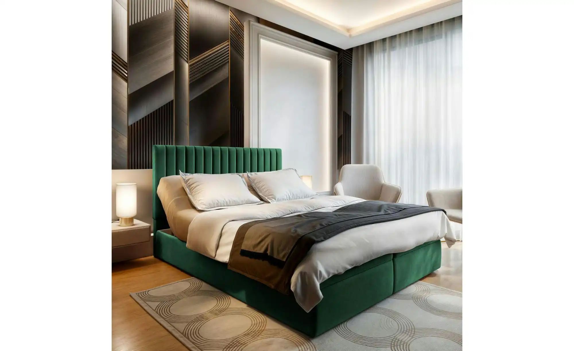 MASSENO Boxbett mit Bettkasten Murlo ¦ grün ¦ Maße (cm): B: 140 H: 98 Bette günstig online kaufen