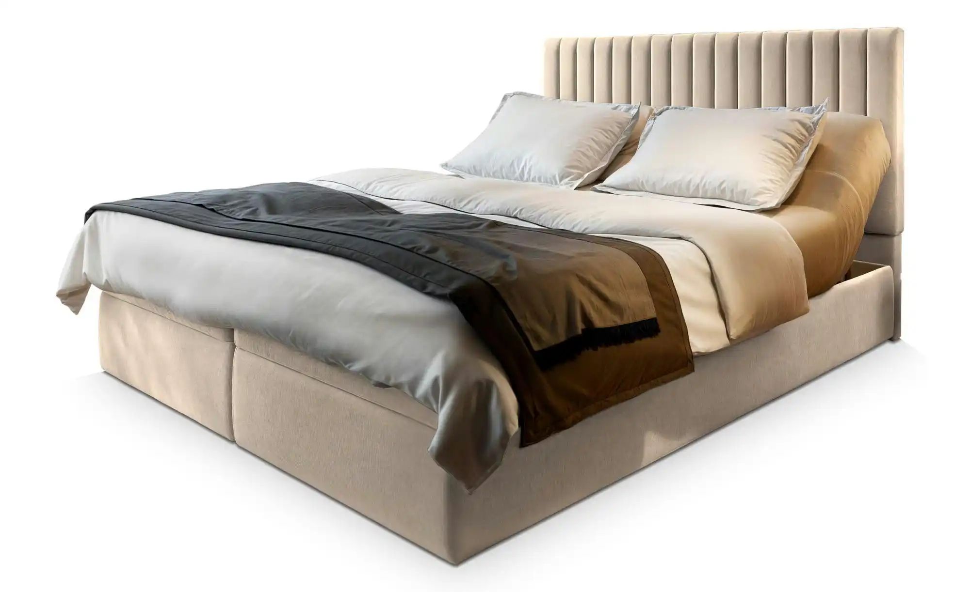 MASSENO Boxbett mit Bettkasten Murlo ¦ beige ¦ Maße (cm): B: 180 H: 98 Bett günstig online kaufen