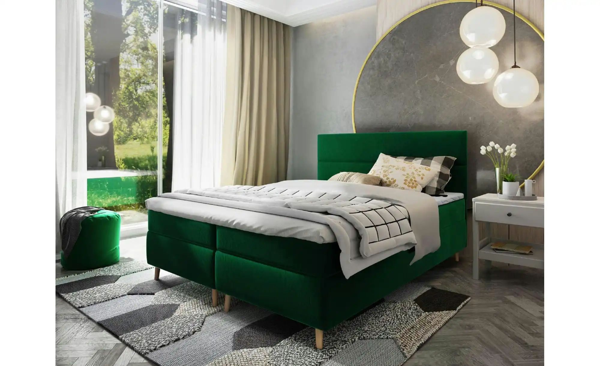 MASSENO Boxbett mit Bettkasten Santa ¦ grün ¦ Maße (cm): B: 140 H: 108 Bett günstig online kaufen