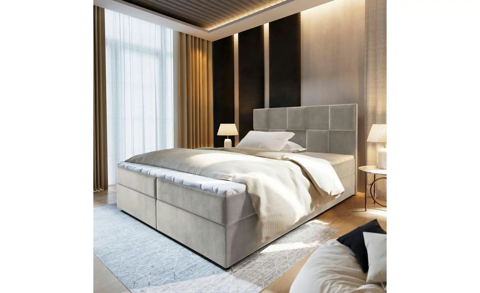 MASSENO Boxbett mit Bettkasten Prata ¦ beige ¦ Maße (cm): B: 160 H: 98 Bett günstig online kaufen